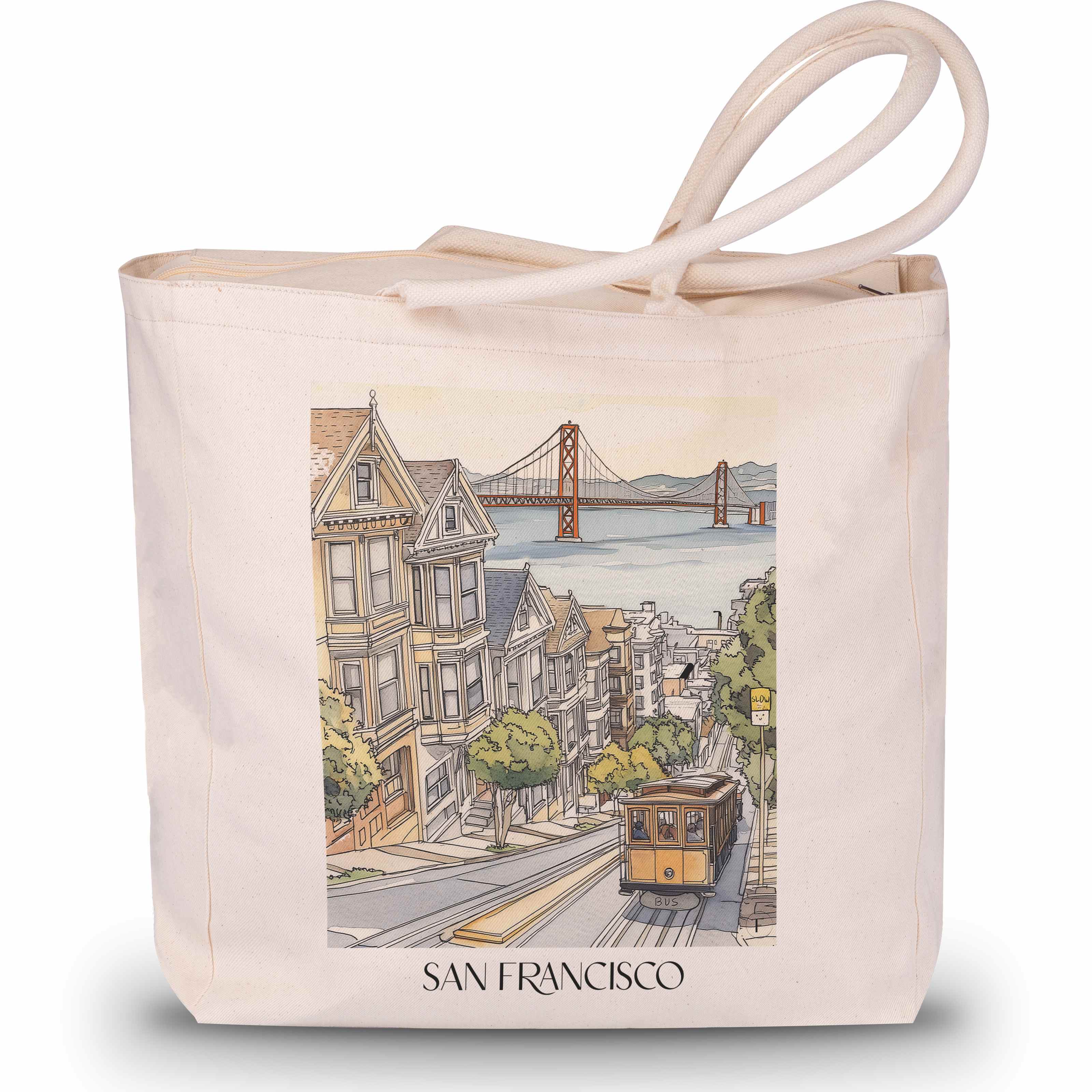 san-francisco-usa-einkaufstasche-aquarell