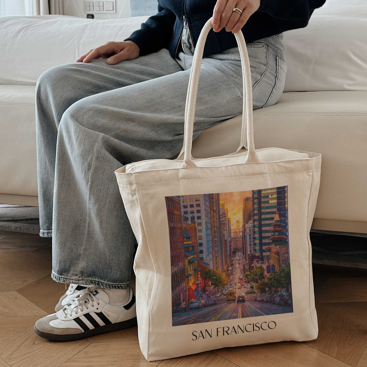 san-francisco-usa-einkaufstasche-oil-painting-oelgemaelde