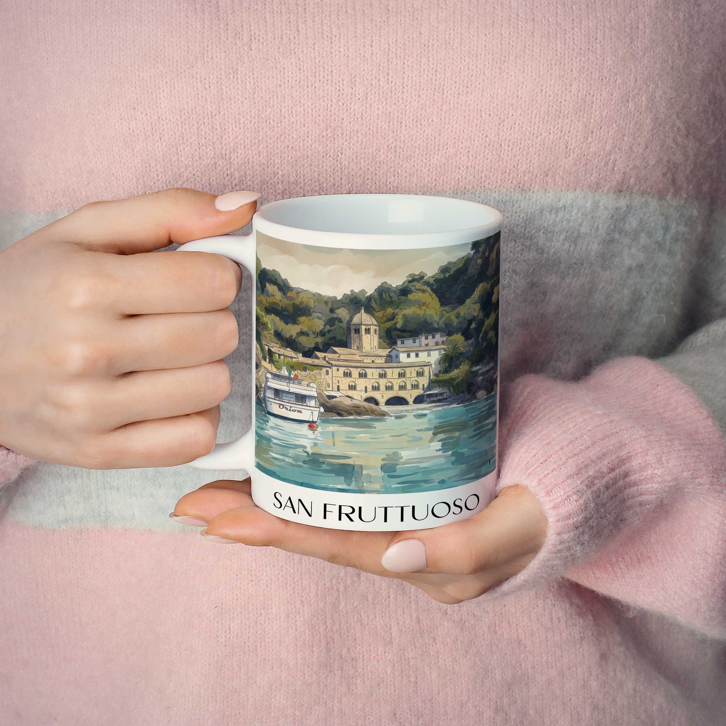 san-fruttuoso-camogli-italien-kaffeebecher-aquarell