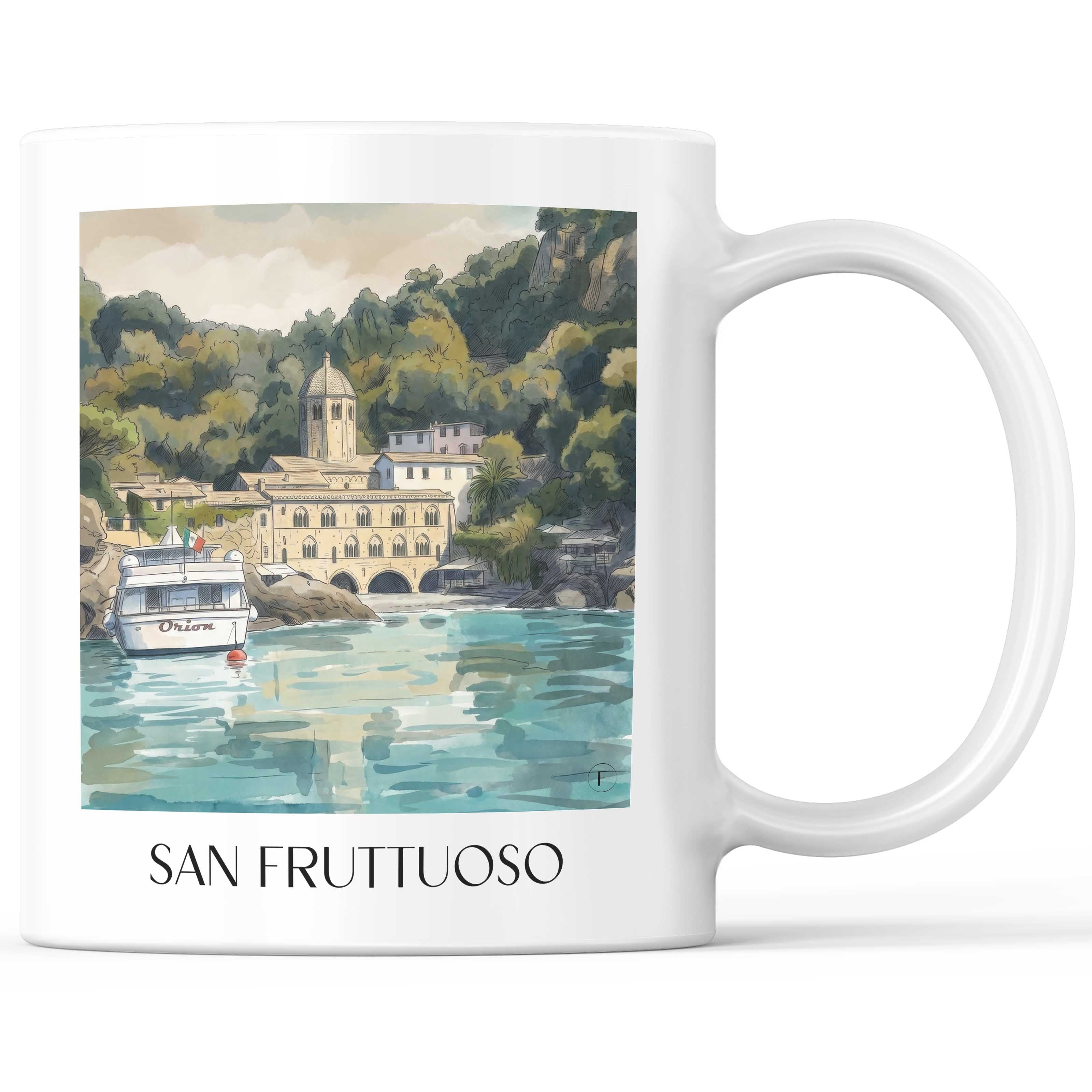 san-fruttuoso-camogli-italien-kaffeebecher-aquarell