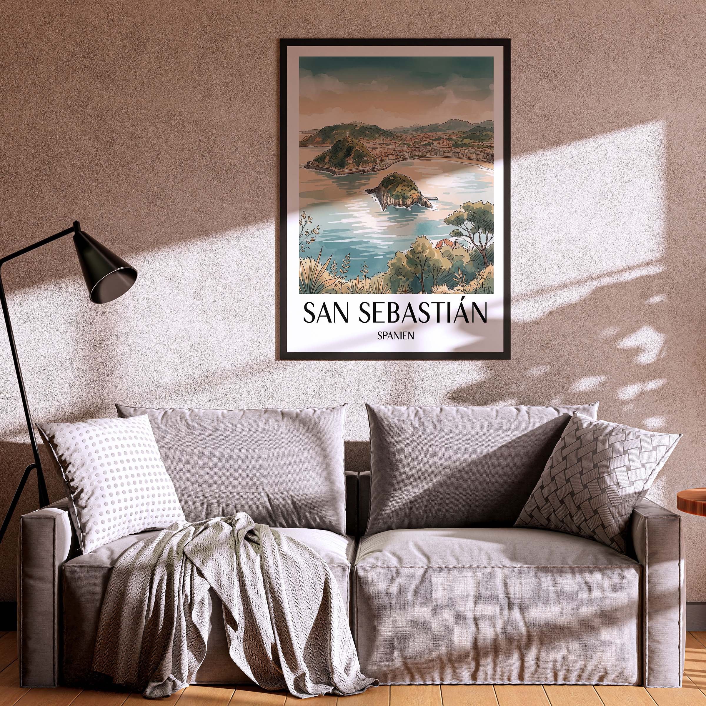 san-sebastián-spanien-spanien-und-spanien-poster-aquarell