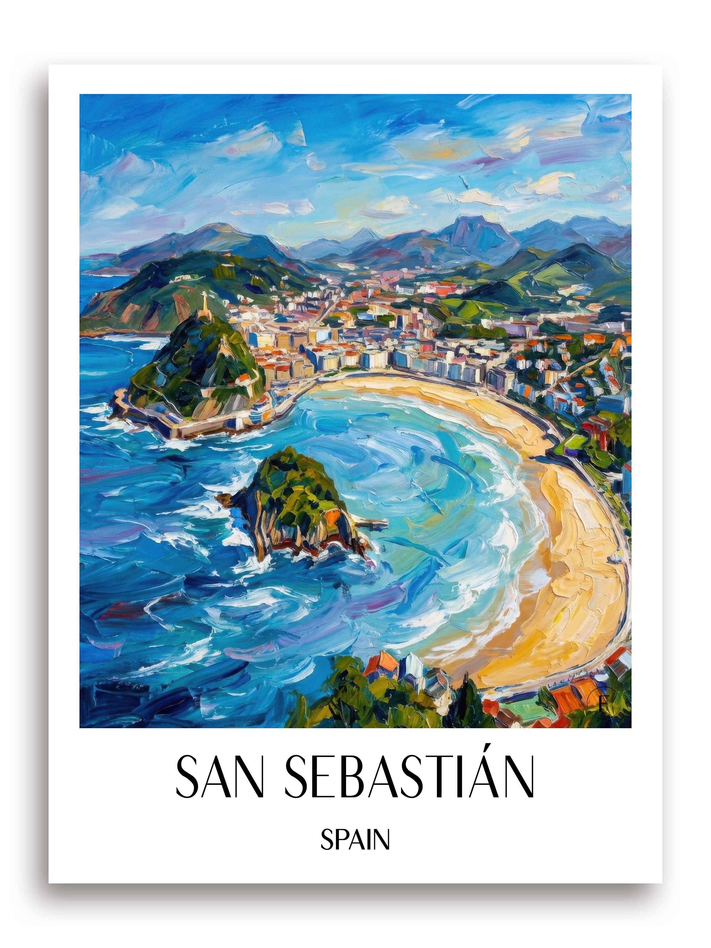 San Sebastián Poster - Spanien - Spanien und Spanien Kunstdruck - Ölgemälde von A4 bis A1 - favplace