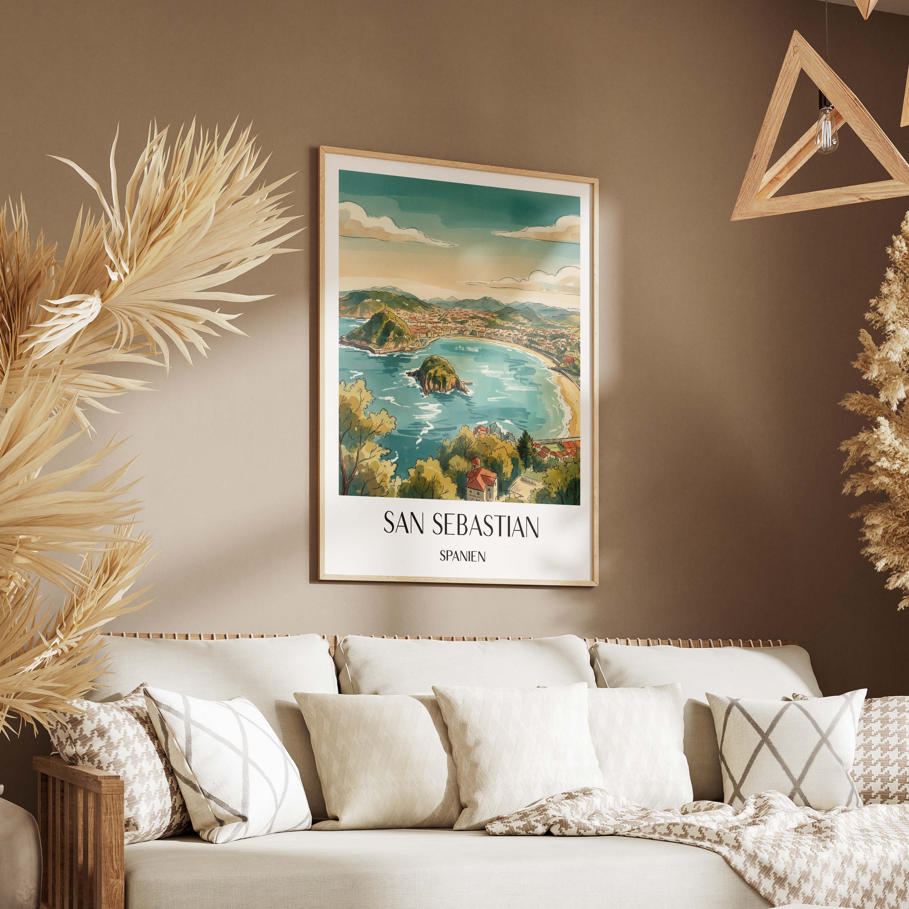 san-sebastian-spanien-poster-aquarell
