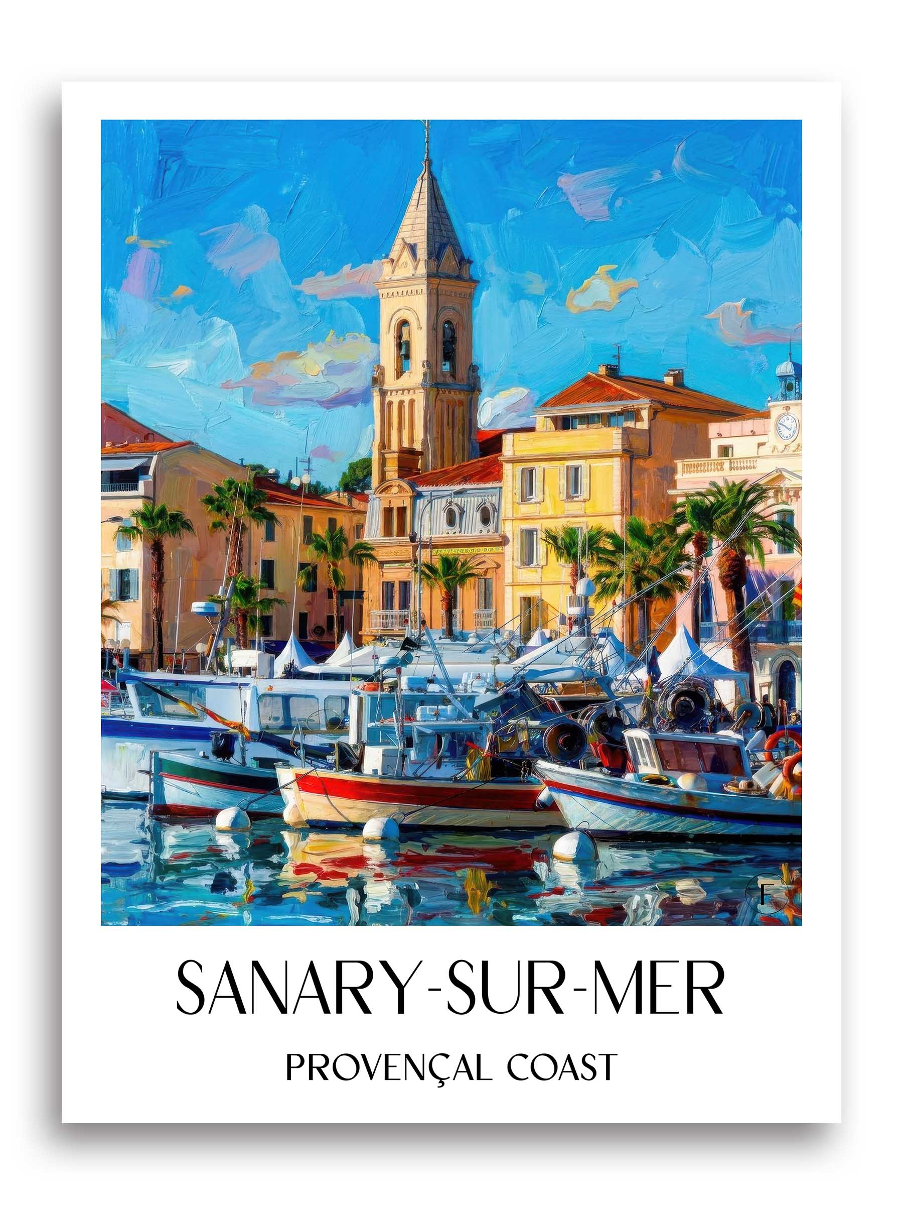 Sanary-sur-Mer Poster - Côte Provençale - Frankreich Kunstdruck - Ölgemälde von A4 bis A1 - favplace