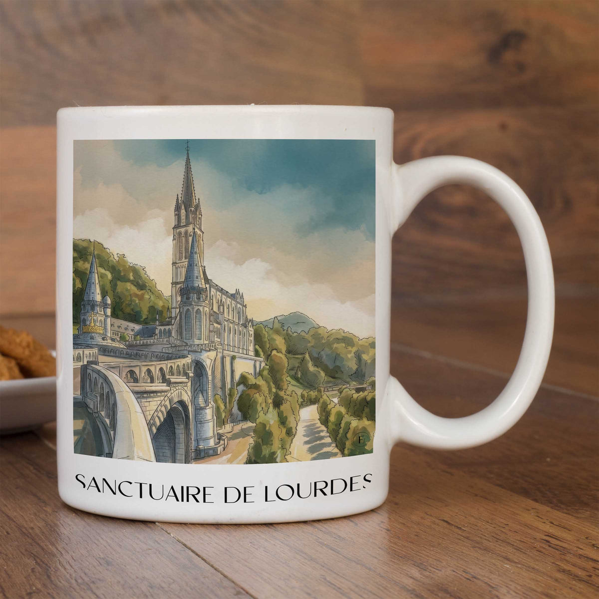 sanctuaire-de-lourdes-okzitanien-frankreich-kaffeebecher-aquarell