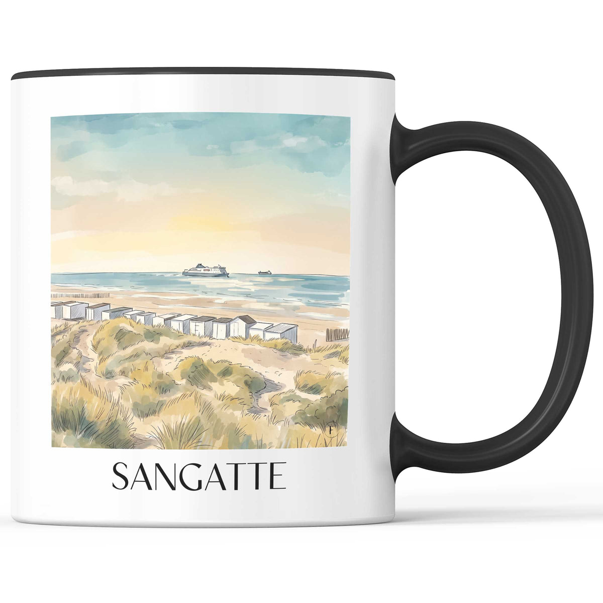 sangatte-côte-d'opale-frankreich-kaffeebecher-aquarell