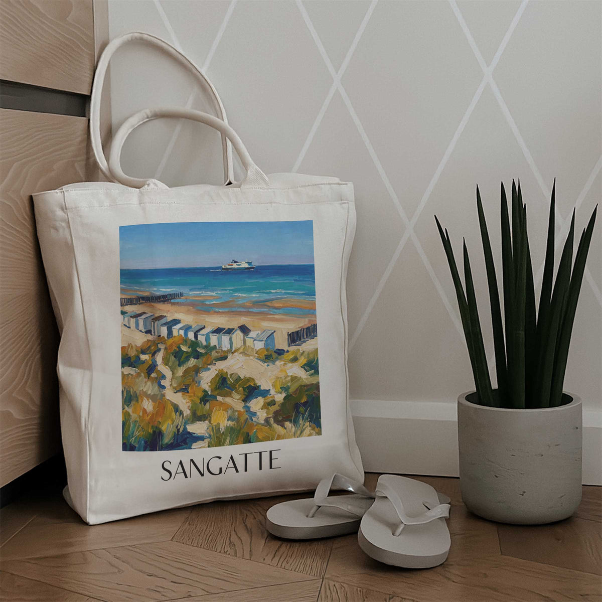 sangatte-côte-d'opale-frankreich-einkaufstasche-oil-painting-oelgemaelde