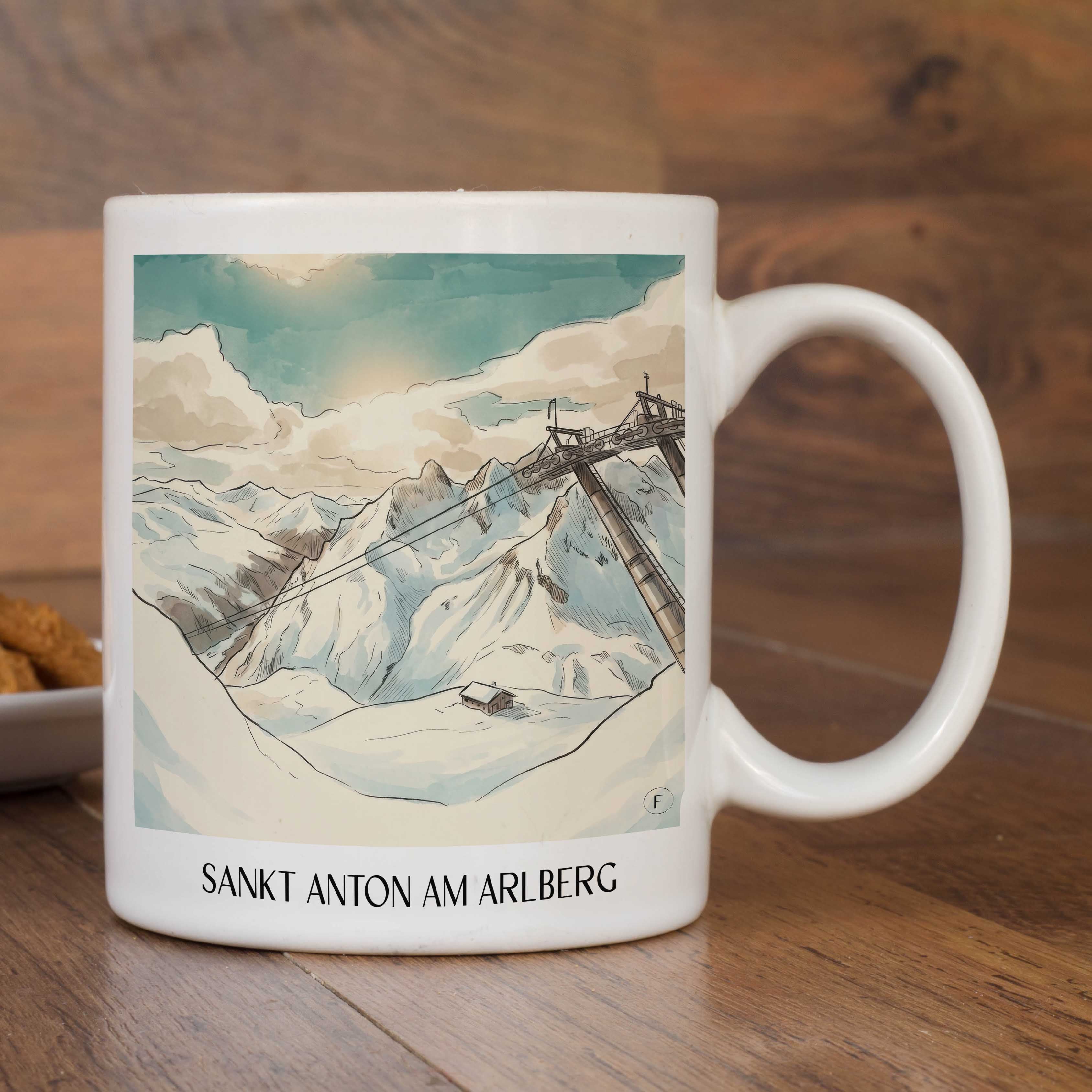sankt-anton-am-arlberg-tirol-österreich-kaffeebecher-aquarell
