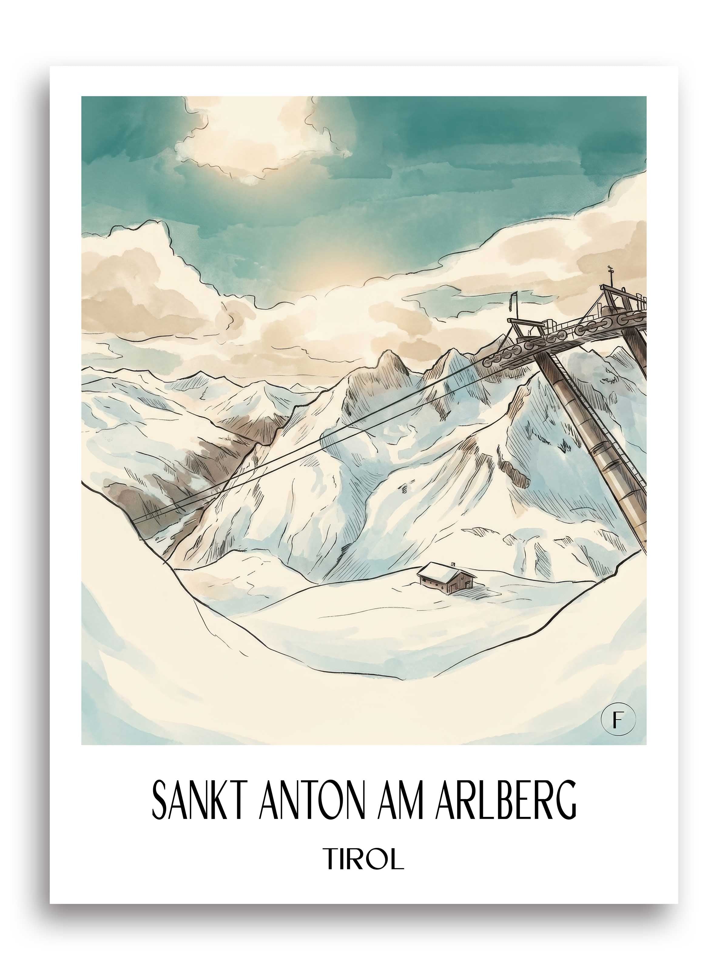 sankt-anton-am-arlberg-tirol-österreich-poster-aquarell
