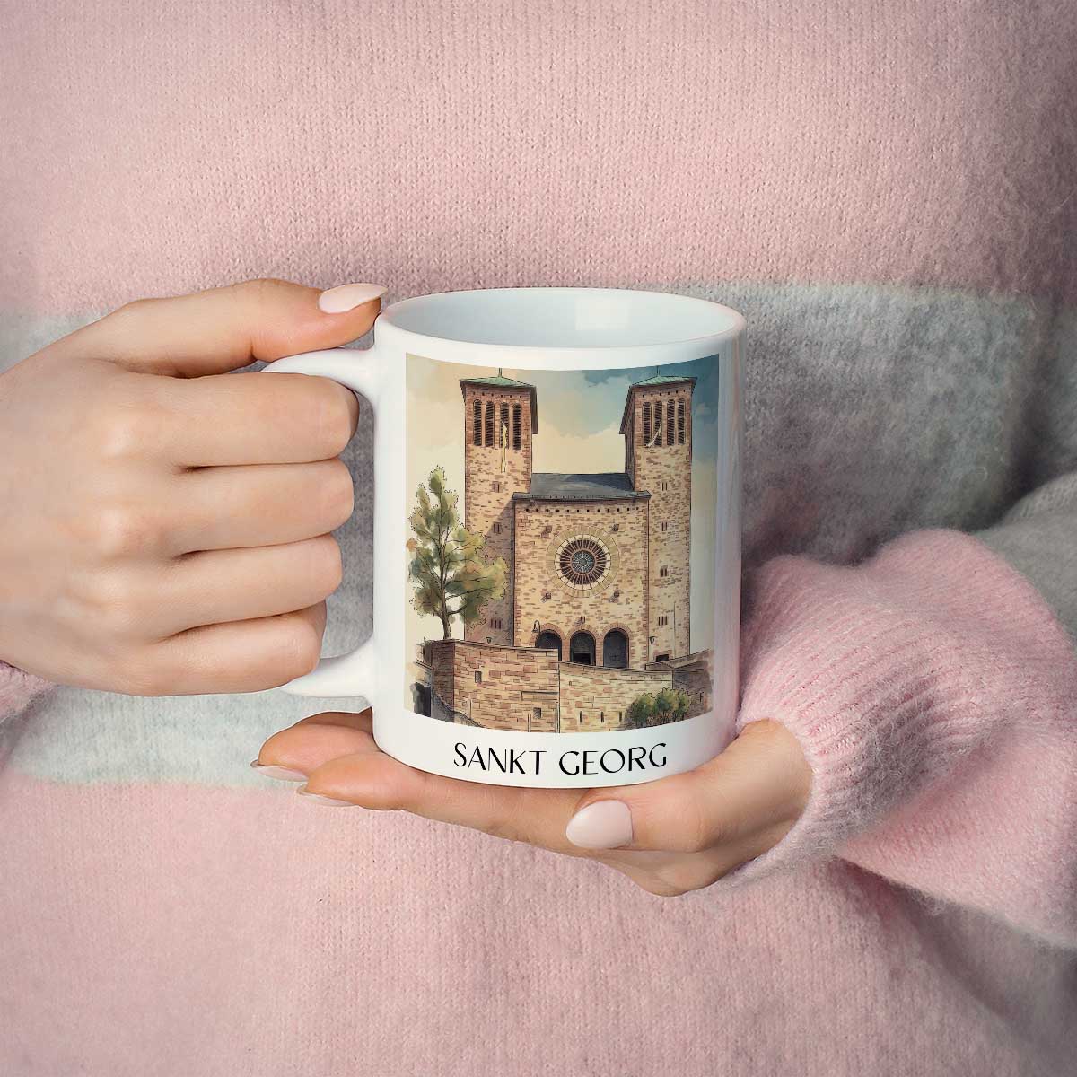 sankt-georg-bensheim-deutschland-kaffeebecher-aquarell