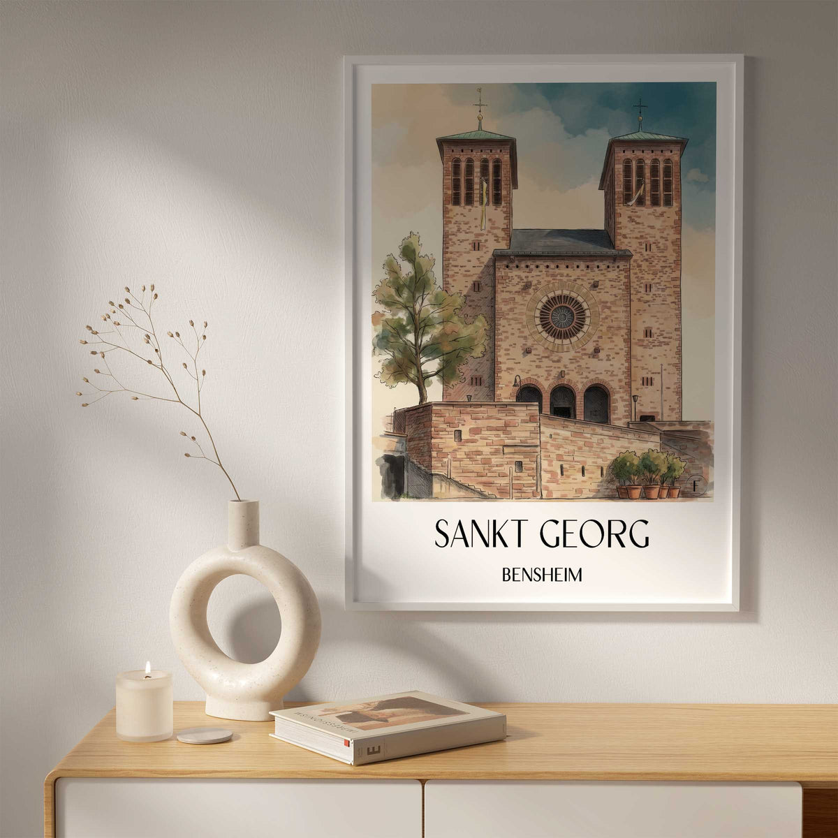 sankt-georg-bensheim-deutschland-poster-aquarell