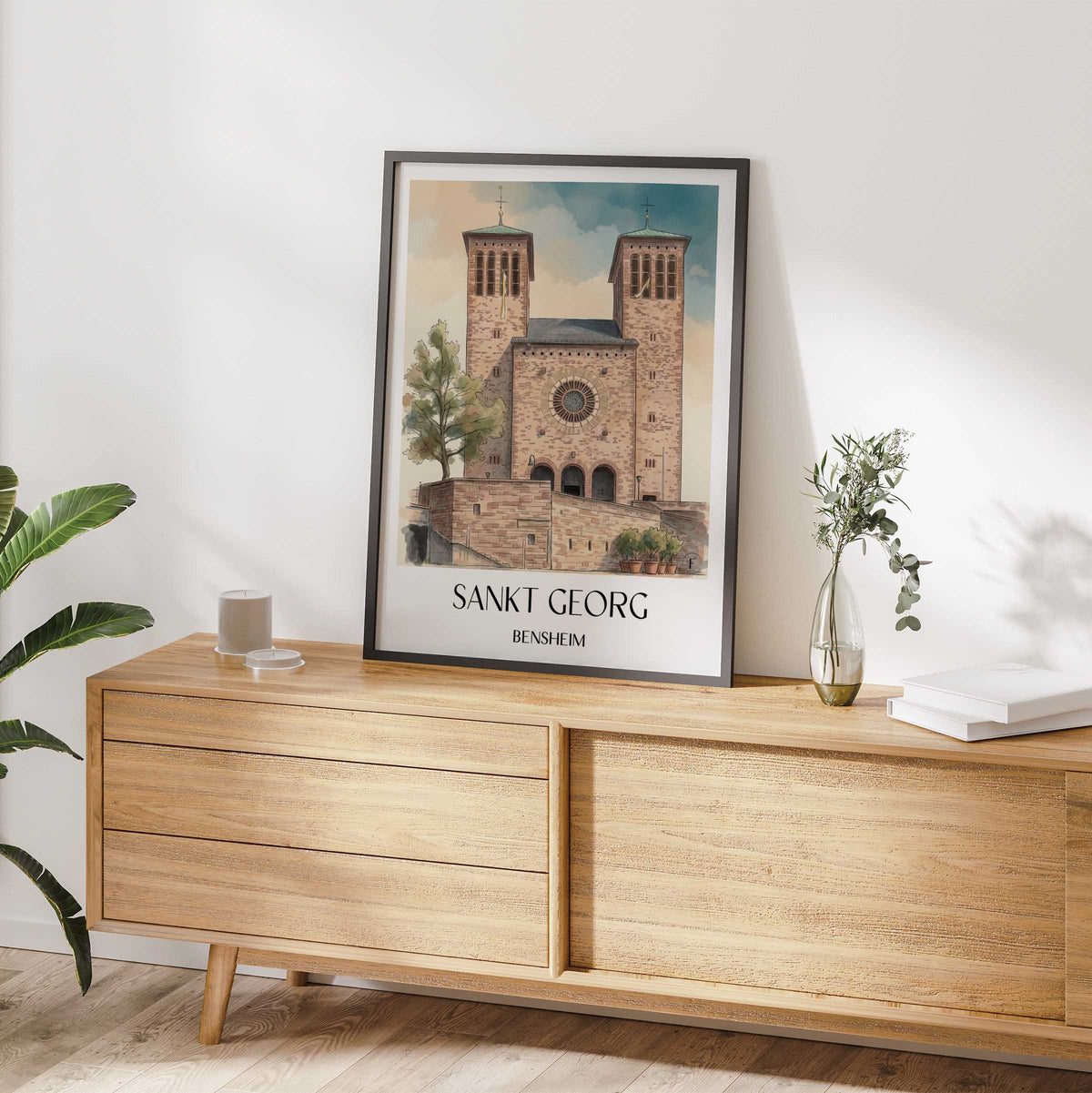 sankt-georg-bensheim-deutschland-poster-aquarell