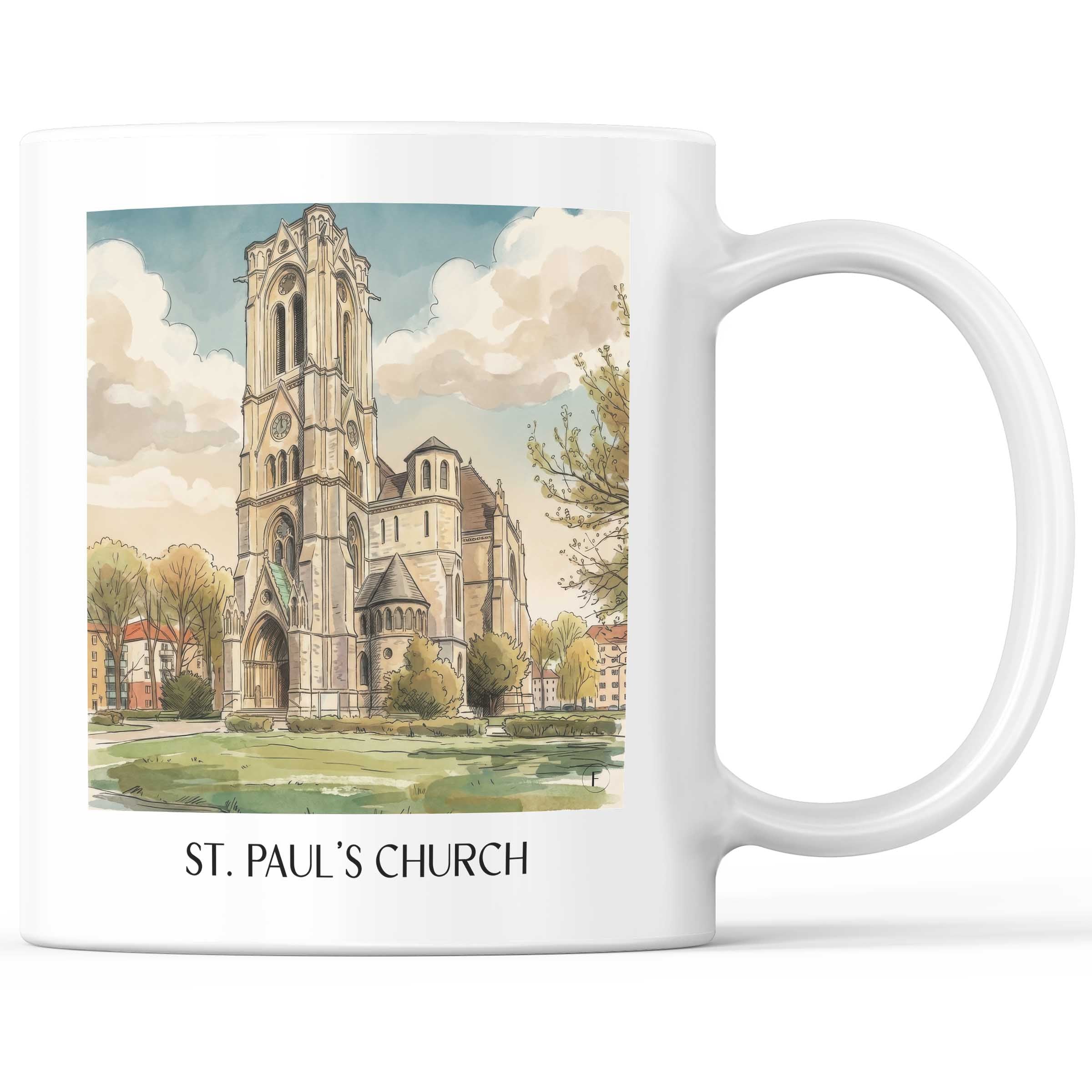 Sankt Pauli Kirche Kaffeebecher - Braunschweig - Deutschland Becher - Kaffeetasse im Aquarell Stil - favplace
