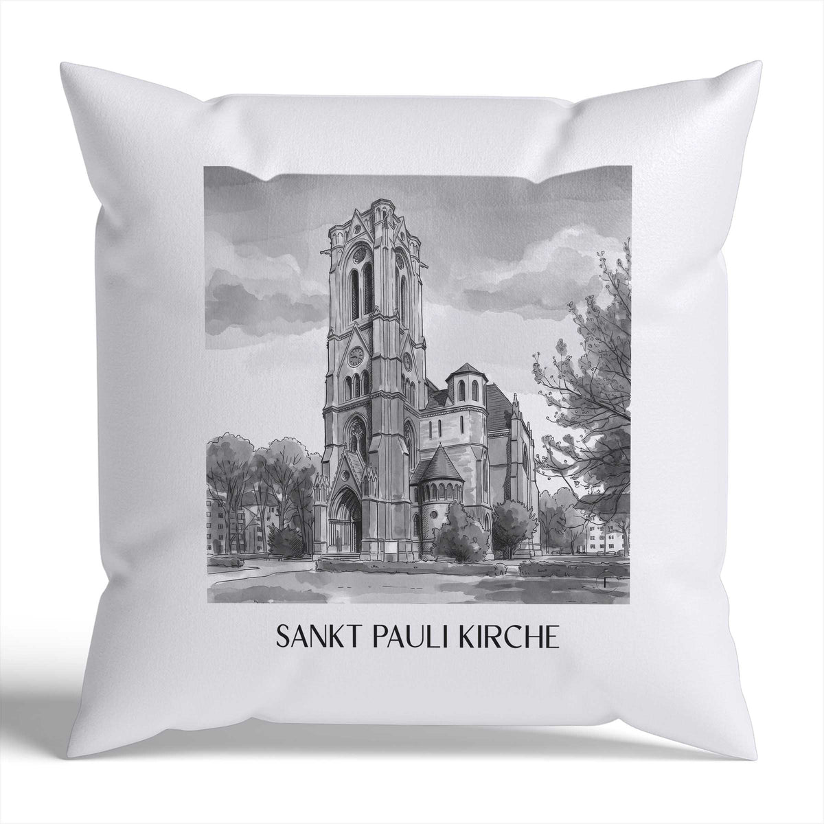 sankt-pauli-kirche-braunschweig-deutschland-kissenbezug-aquarell-schwarz-weiss