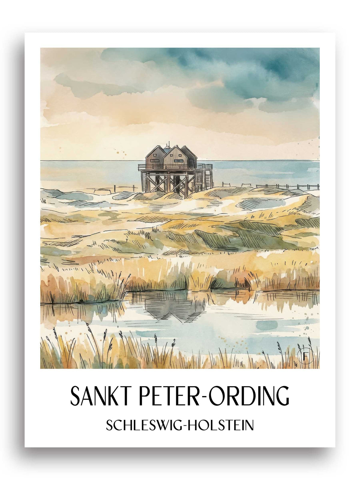 sankt-peter-ording-schleswig-holstein-deutschland-poster-aquarell