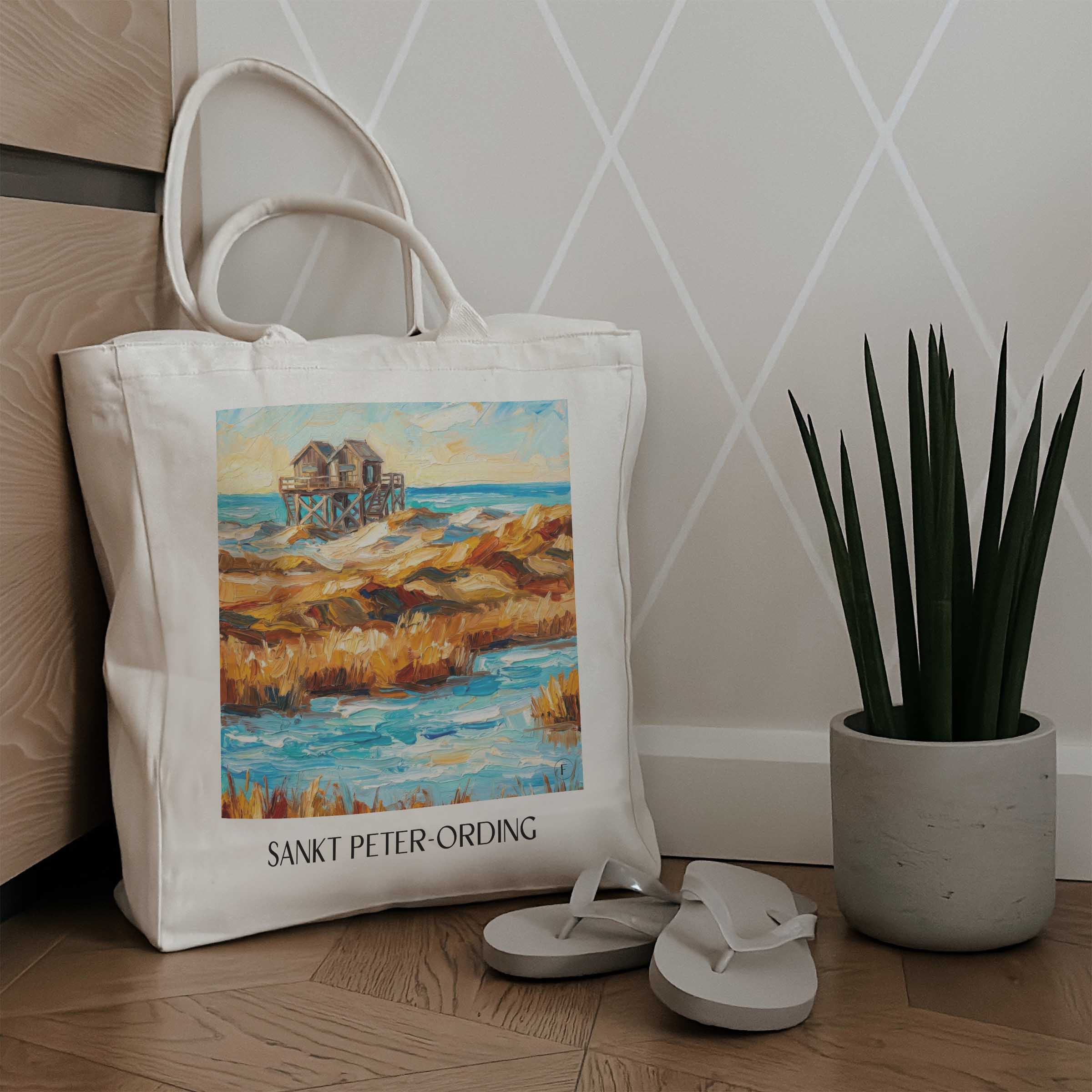 sankt-peter-ording-schleswig-holstein-deutschland-einkaufstasche-oil-painting-oelgemaelde