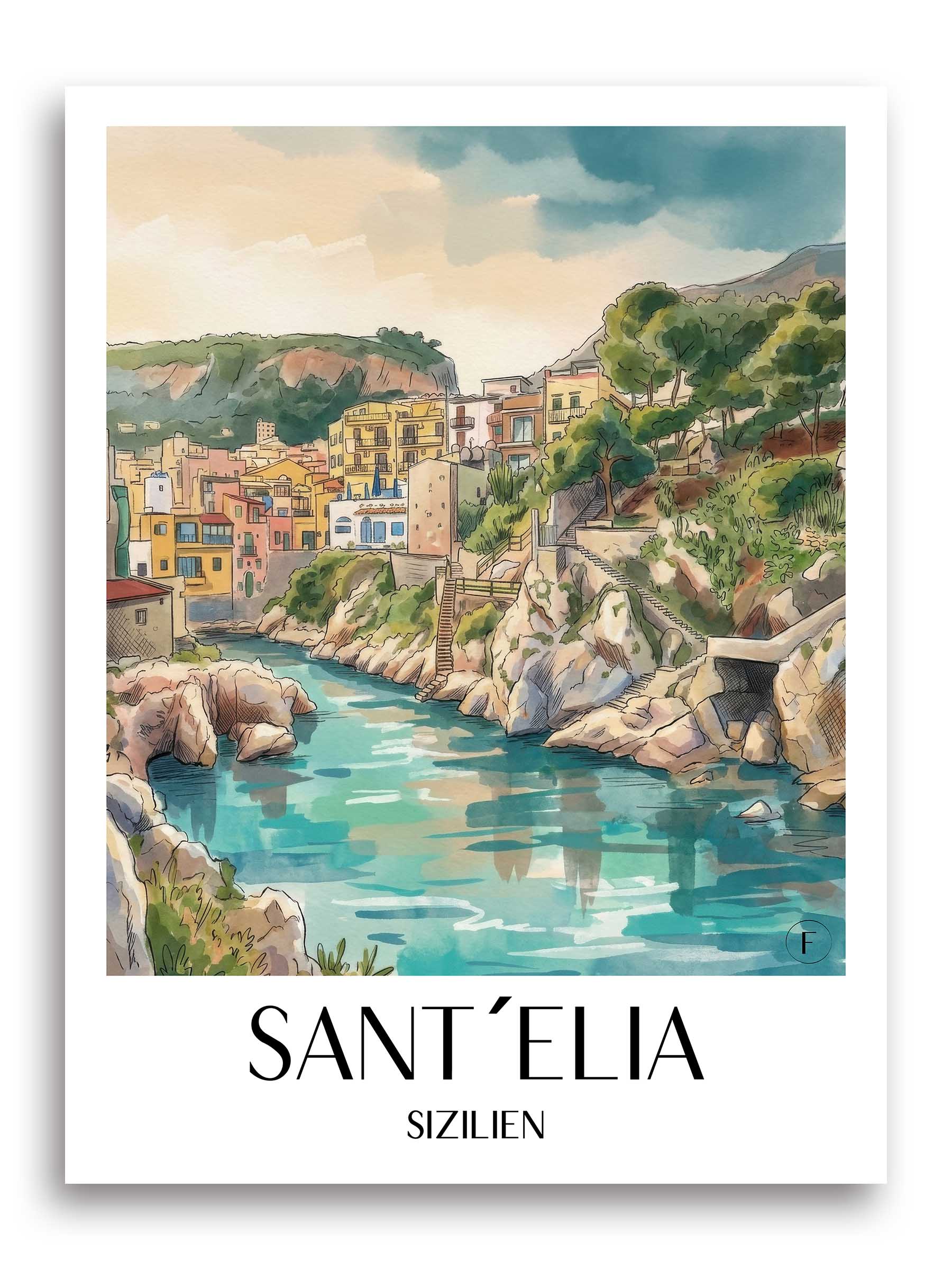 sant´elia--sizilien-italien-poster-aquarell