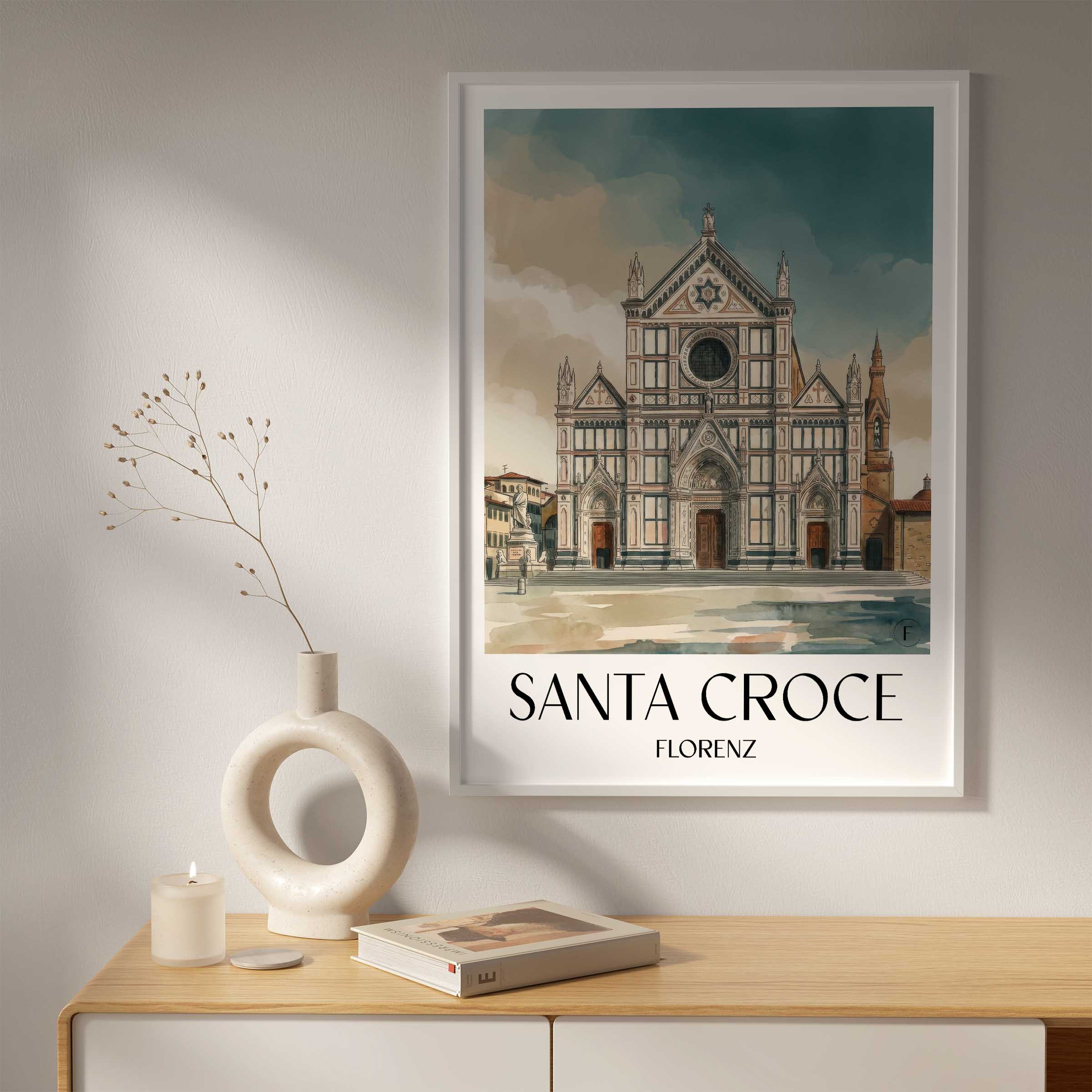 santa-croce-florenz-italien-poster-aquarell