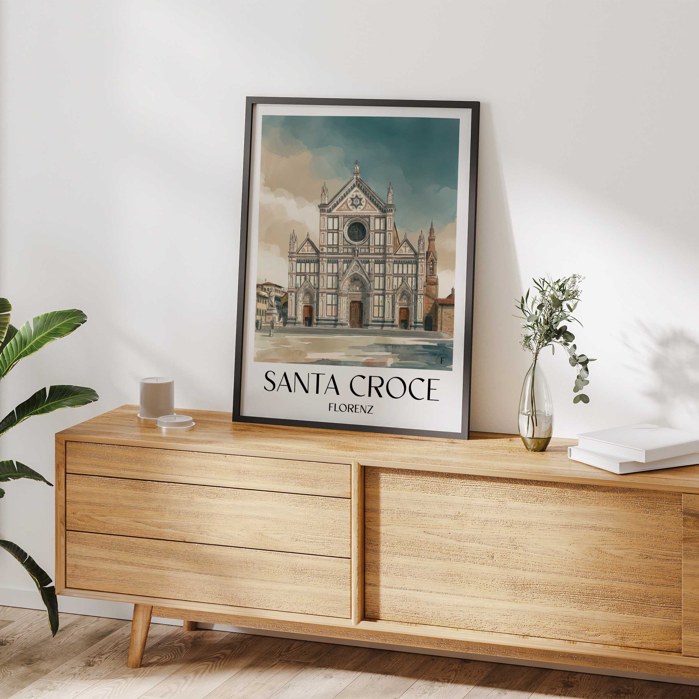 santa-croce-florenz-italien-poster-aquarell