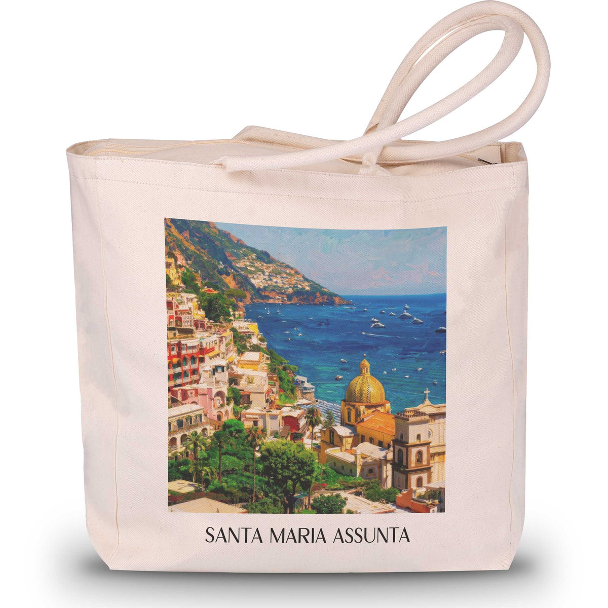 Santa Maria Assunta Shopping Tasche - Positano - Italien Tote Bag - Einkaufstasche im Ölgemälde Stil - favplace
