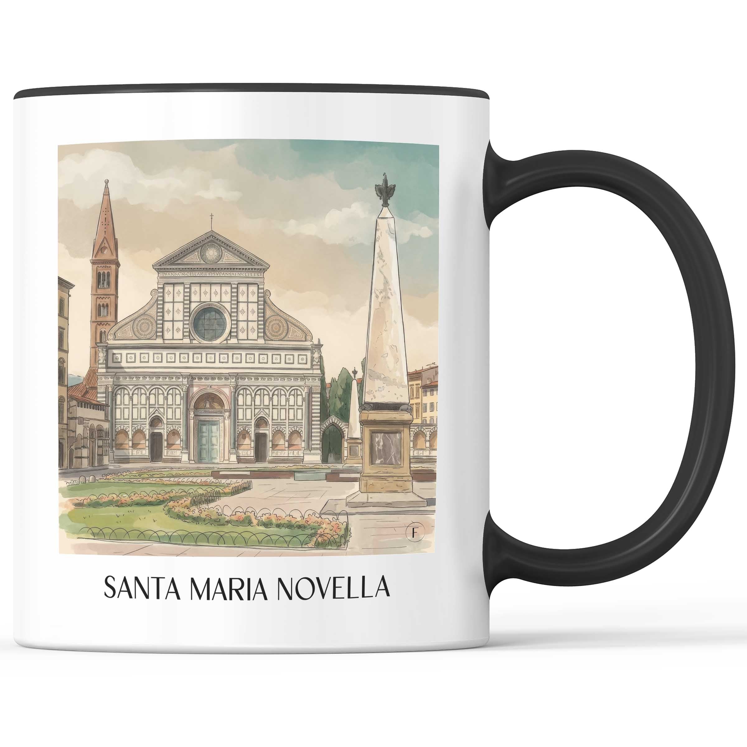 Santa Maria Novella Kaffeebecher - Florenz - Italien Becher - Kaffeetasse im Aquarell Stil - favplace