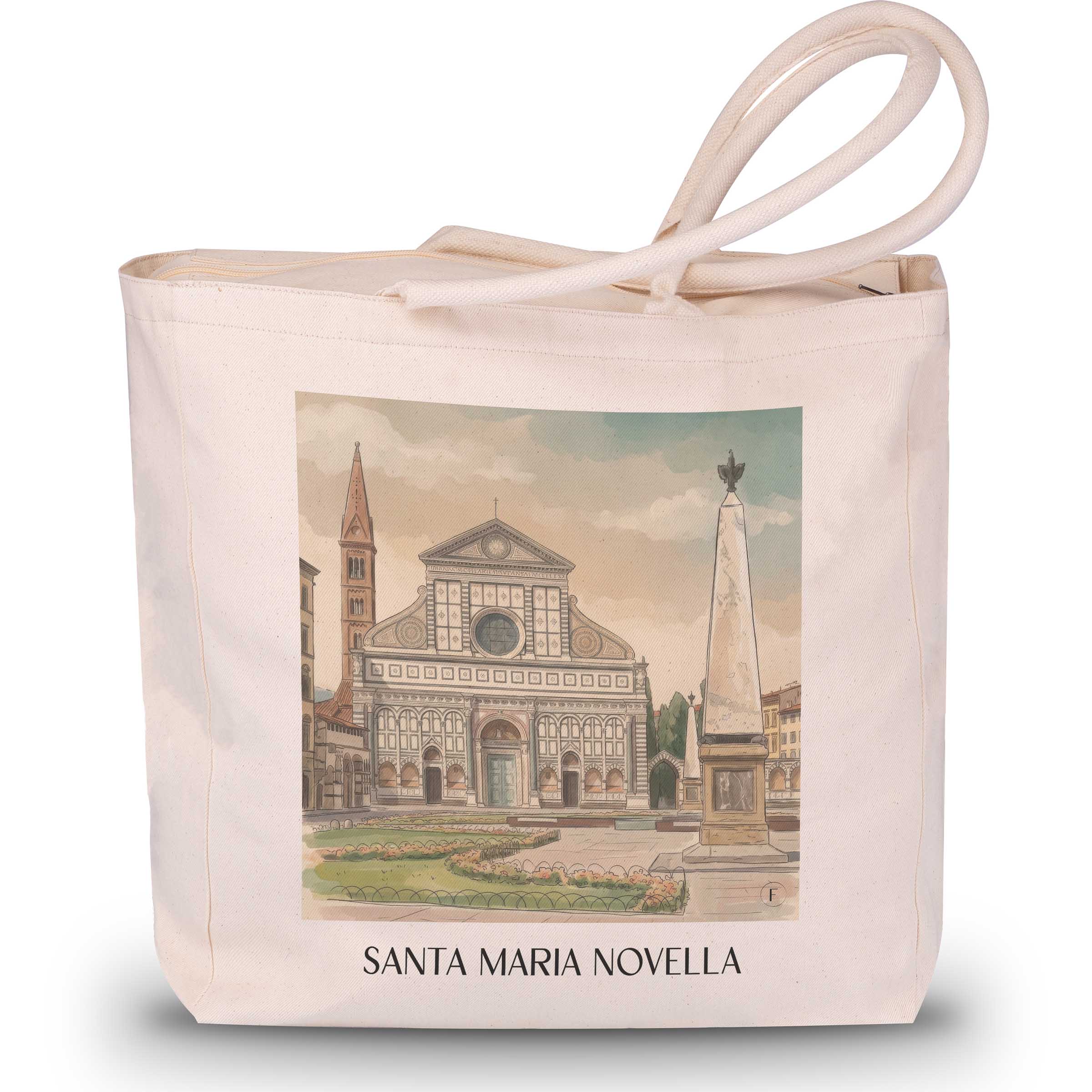 santa-maria-novella-florenz-italien-einkaufstasche-aquarell