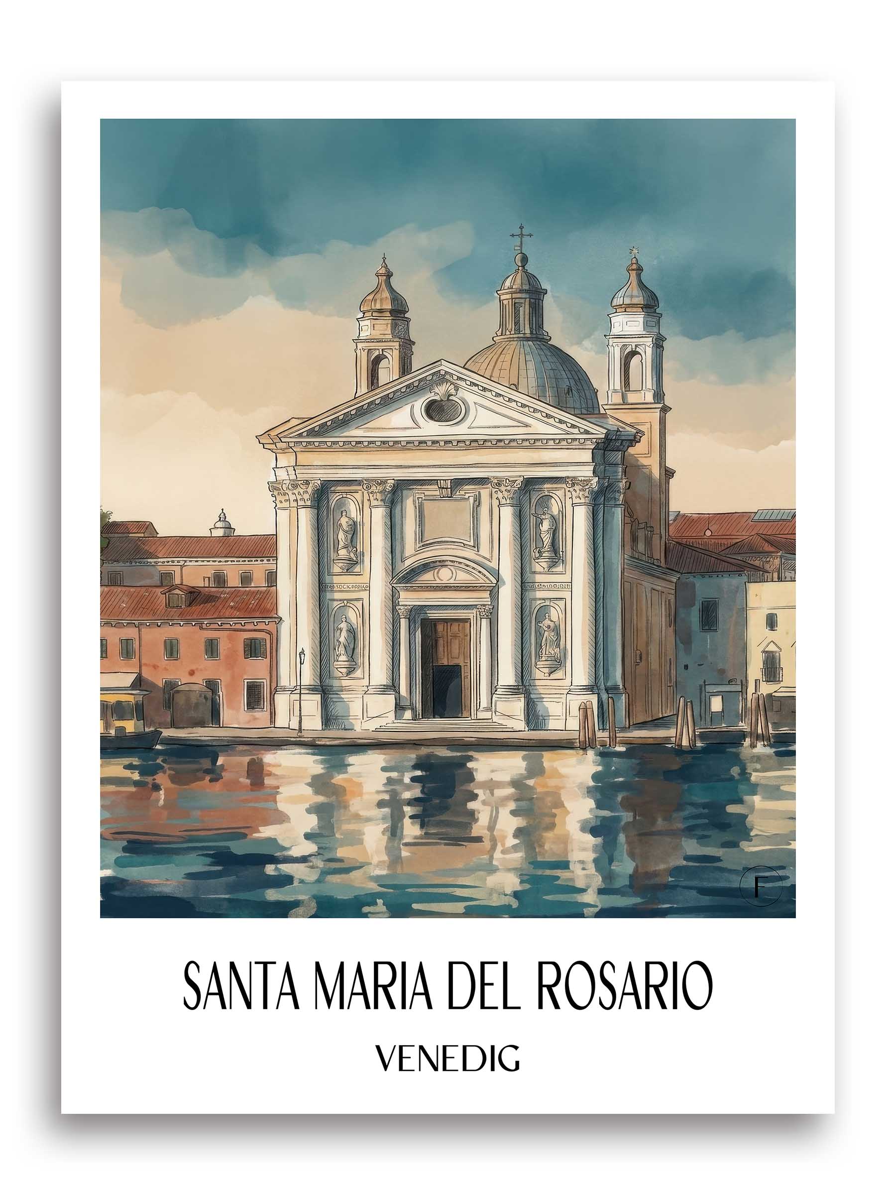 santa-maria-del-rosario-venedig-italien-poster-aquarell