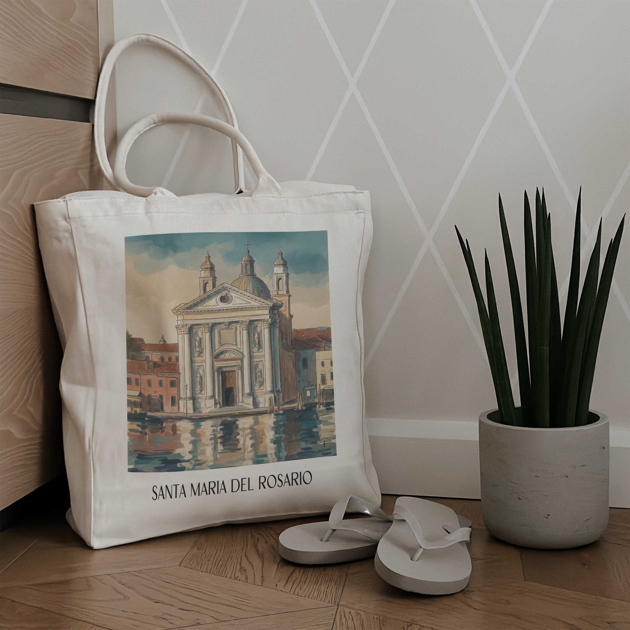 santa-maria-del-rosario-venedig-italien-einkaufstasche-aquarell