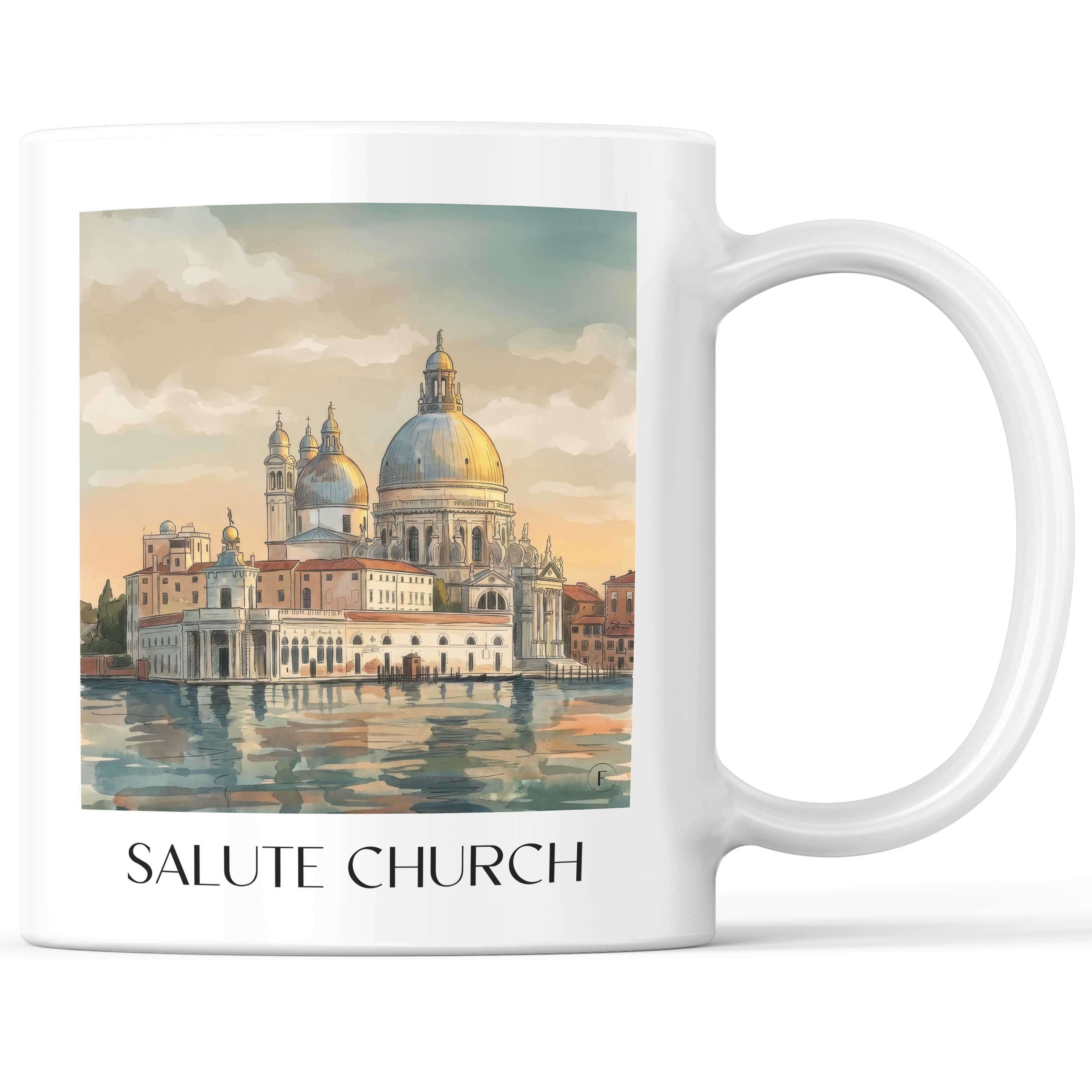 Santa Maria della Salute Kaffeebecher - Venedig - Italien Becher - Kaffeetasse im Aquarell Stil - favplace