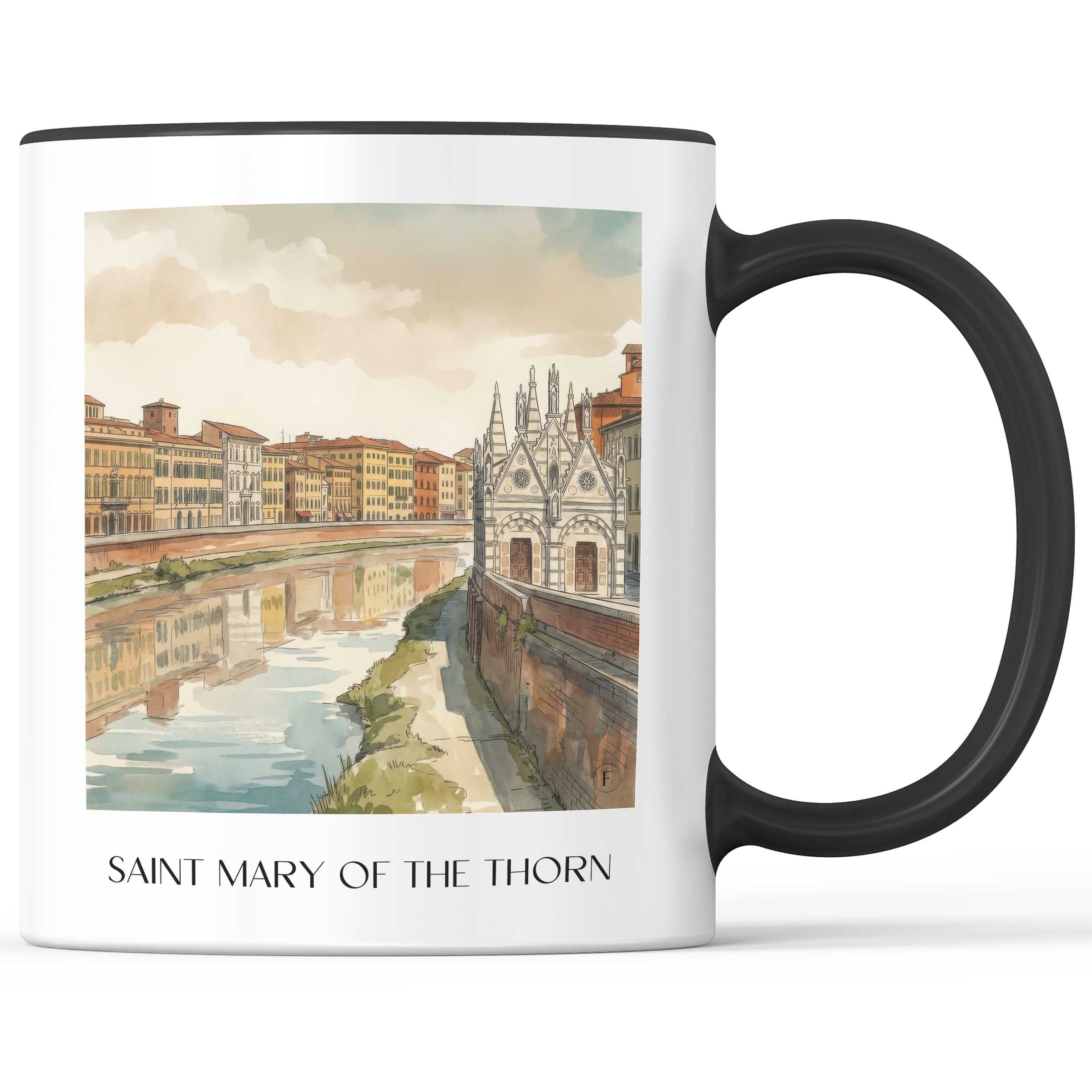 Santa Maria della Spina Kaffeebecher - Pisa - Italien Becher - Kaffeetasse im Aquarell Stil - favplace