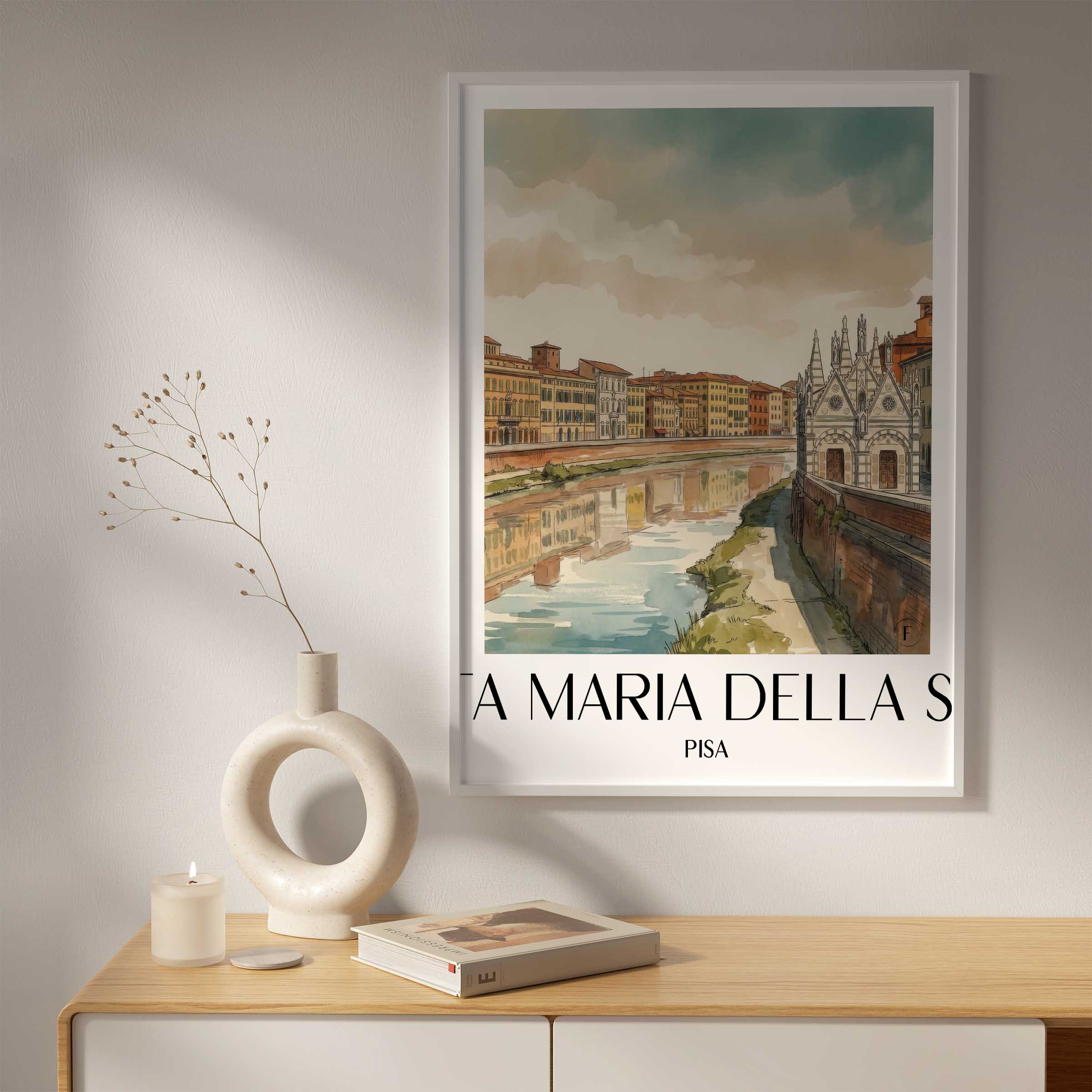 santa-maria-della-spina-pisa-italien-poster-aquarell