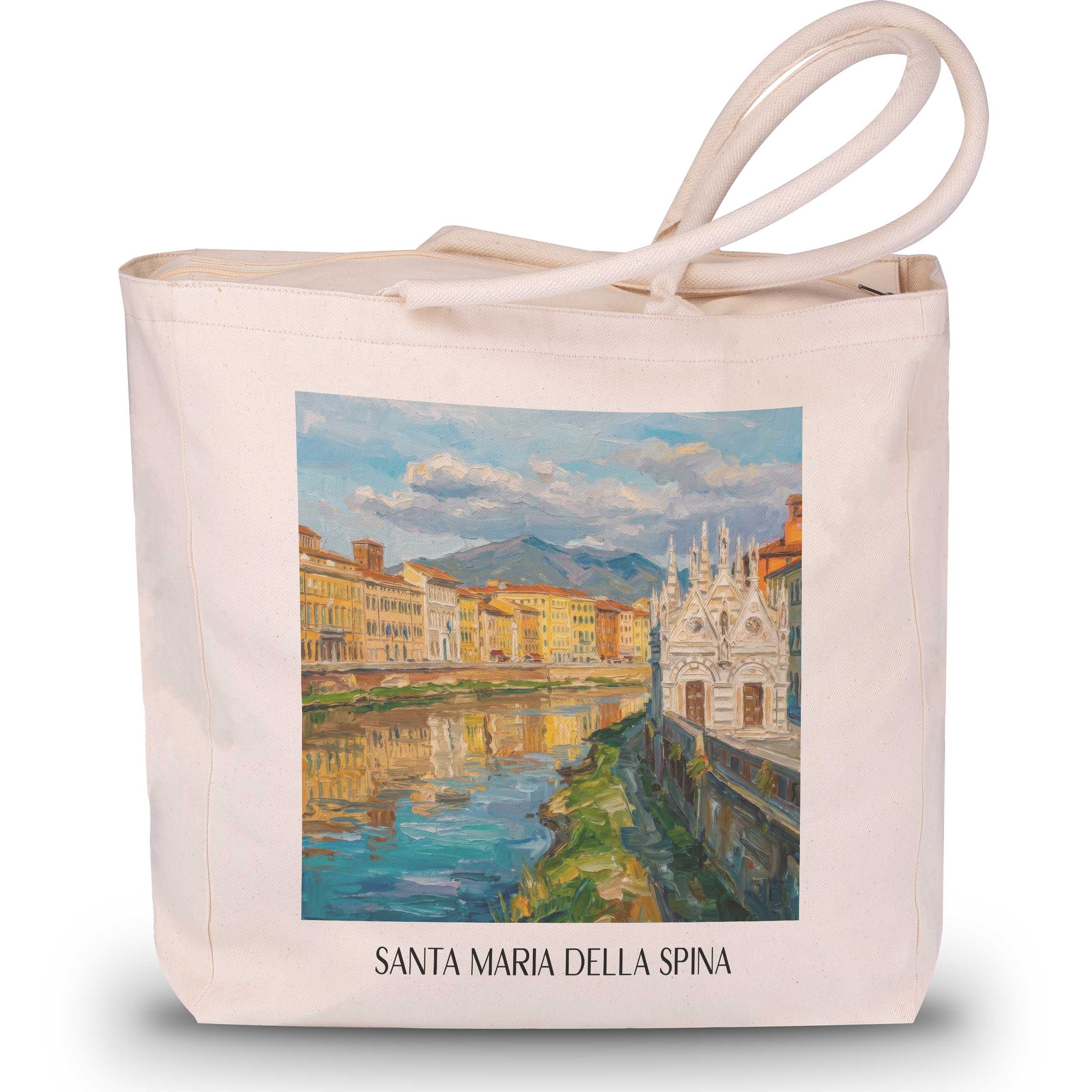 santa-maria-della-spina-pisa-italien-einkaufstasche-oil-painting-oelgemaelde