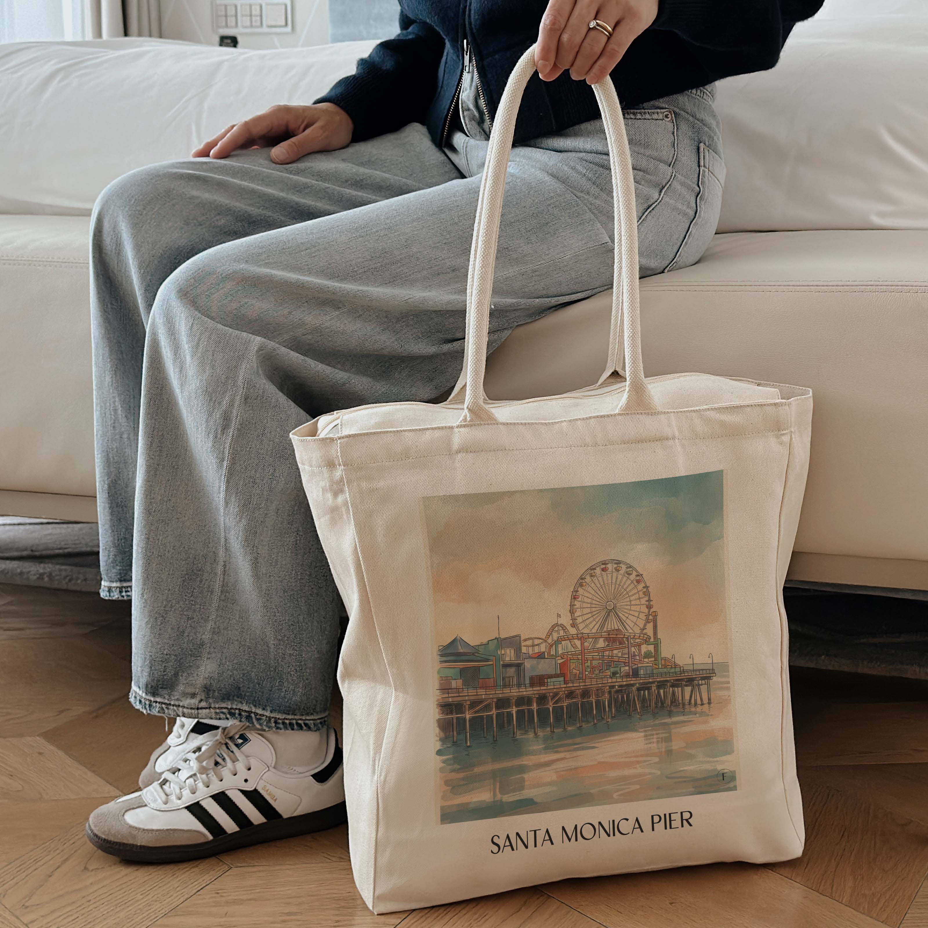 santa-monica-pier-californien-usa-einkaufstasche-aquarell