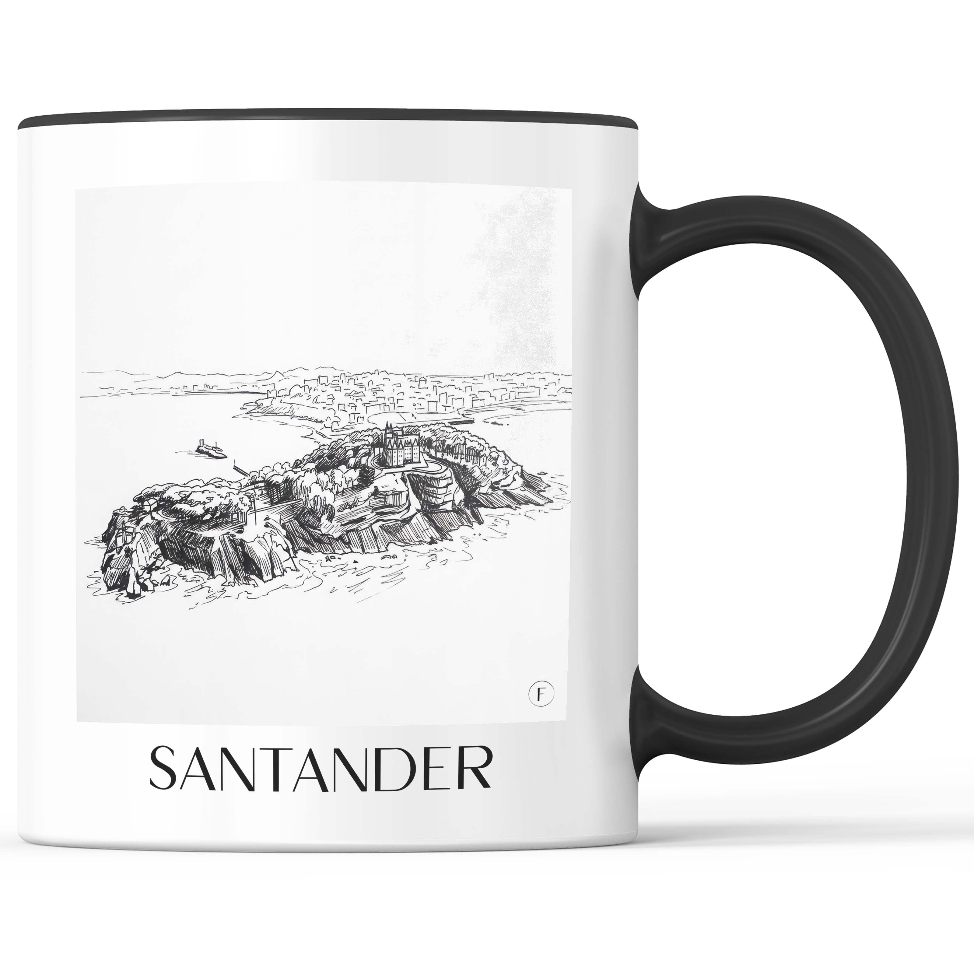 Santander Kaffeebecher - Spanien - Spanien und Spanien Becher - Kaffeetasse im Skizze Stil - favplace