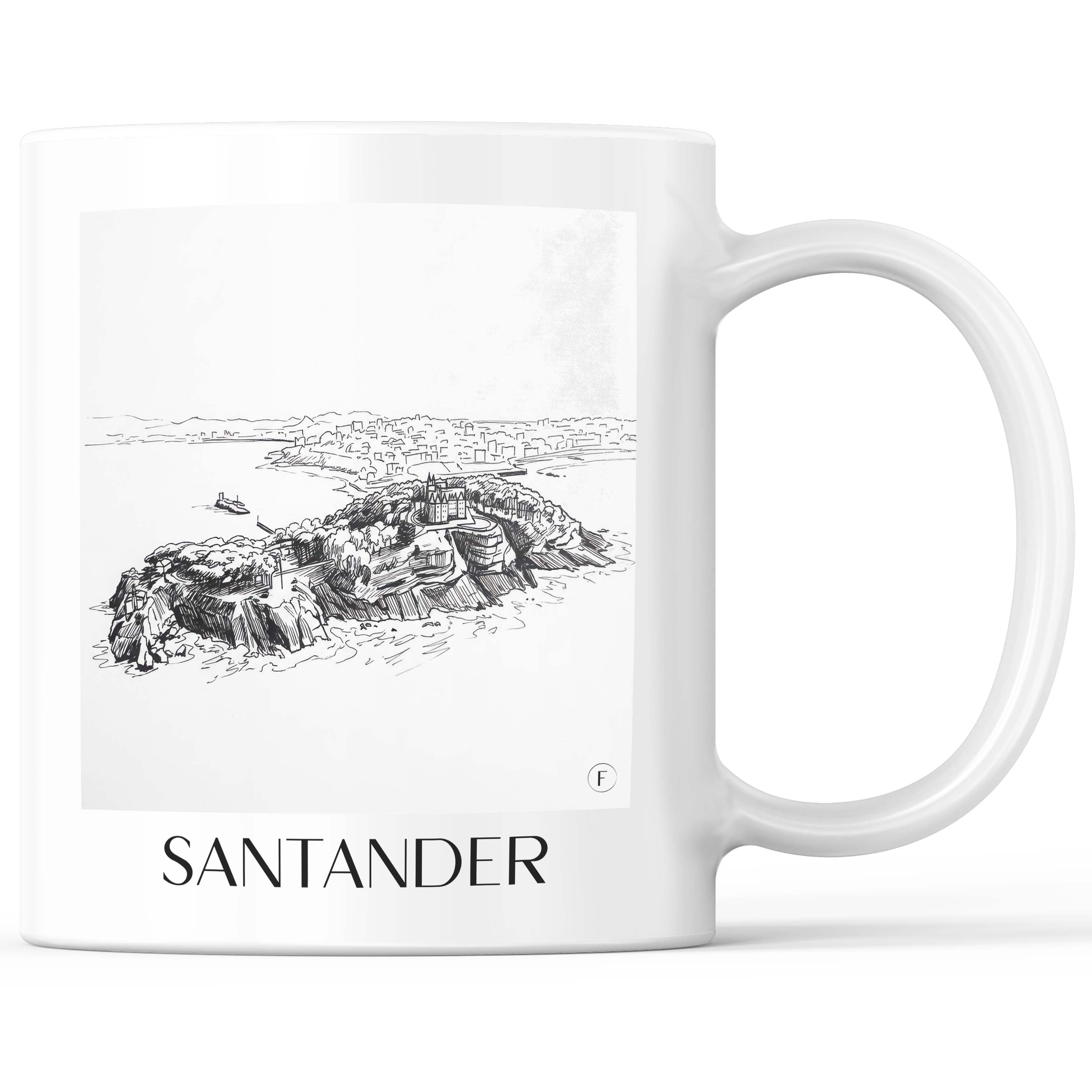 Santander Kaffeebecher - Spanien - Spanien und Spanien Becher - Kaffeetasse im Skizze Stil - favplace