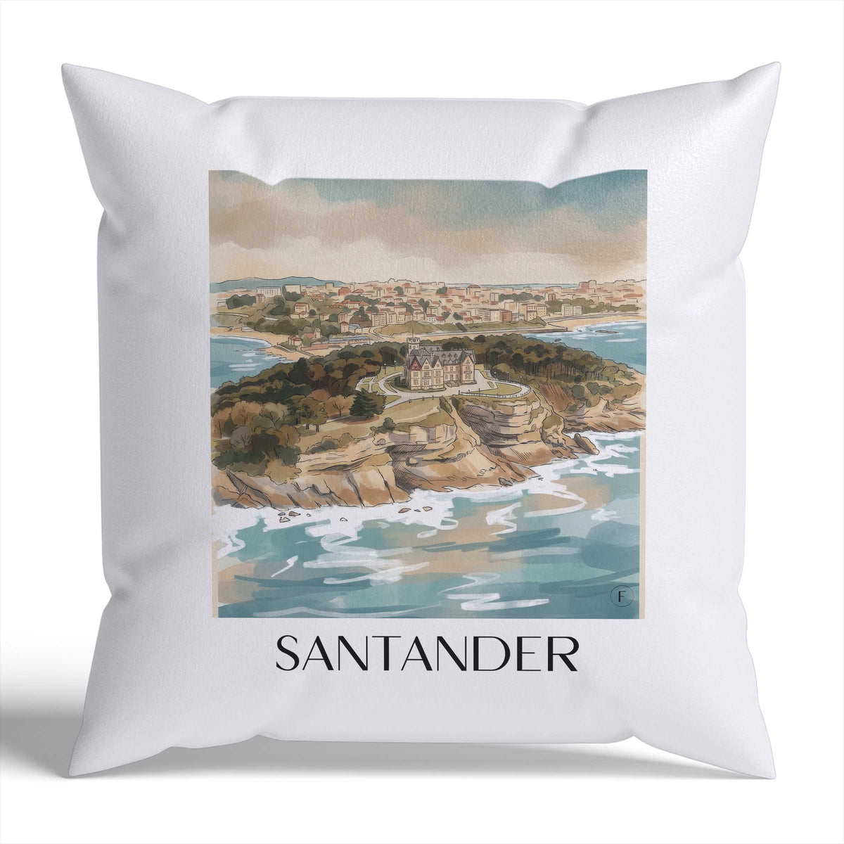 santander-spanien-spanien-kissenbezug-aquarell