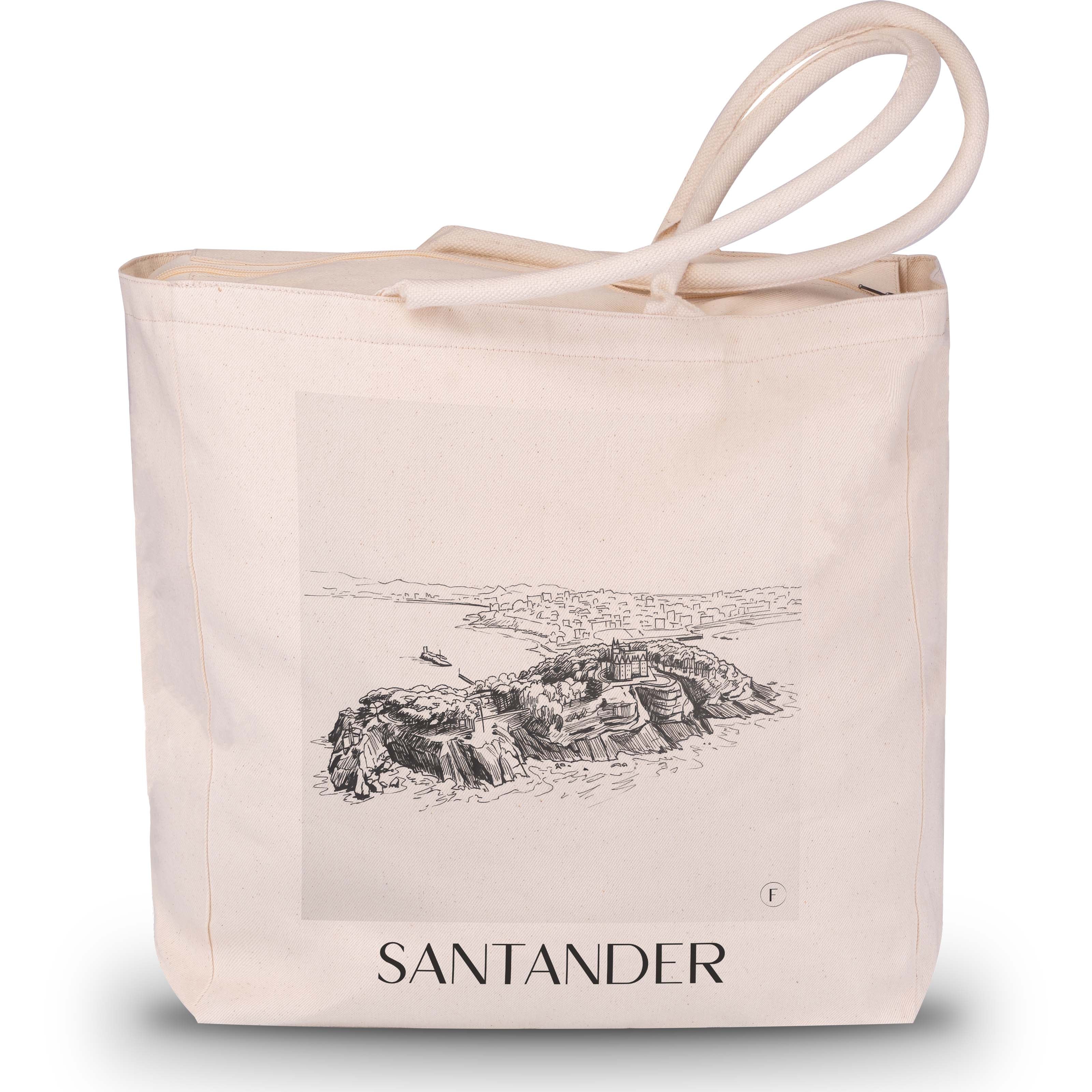 Santander Shopping Tasche - Spanien - Spanien und Spanien Tote Bag - Einkaufstasche im Skizze Stil - favplace