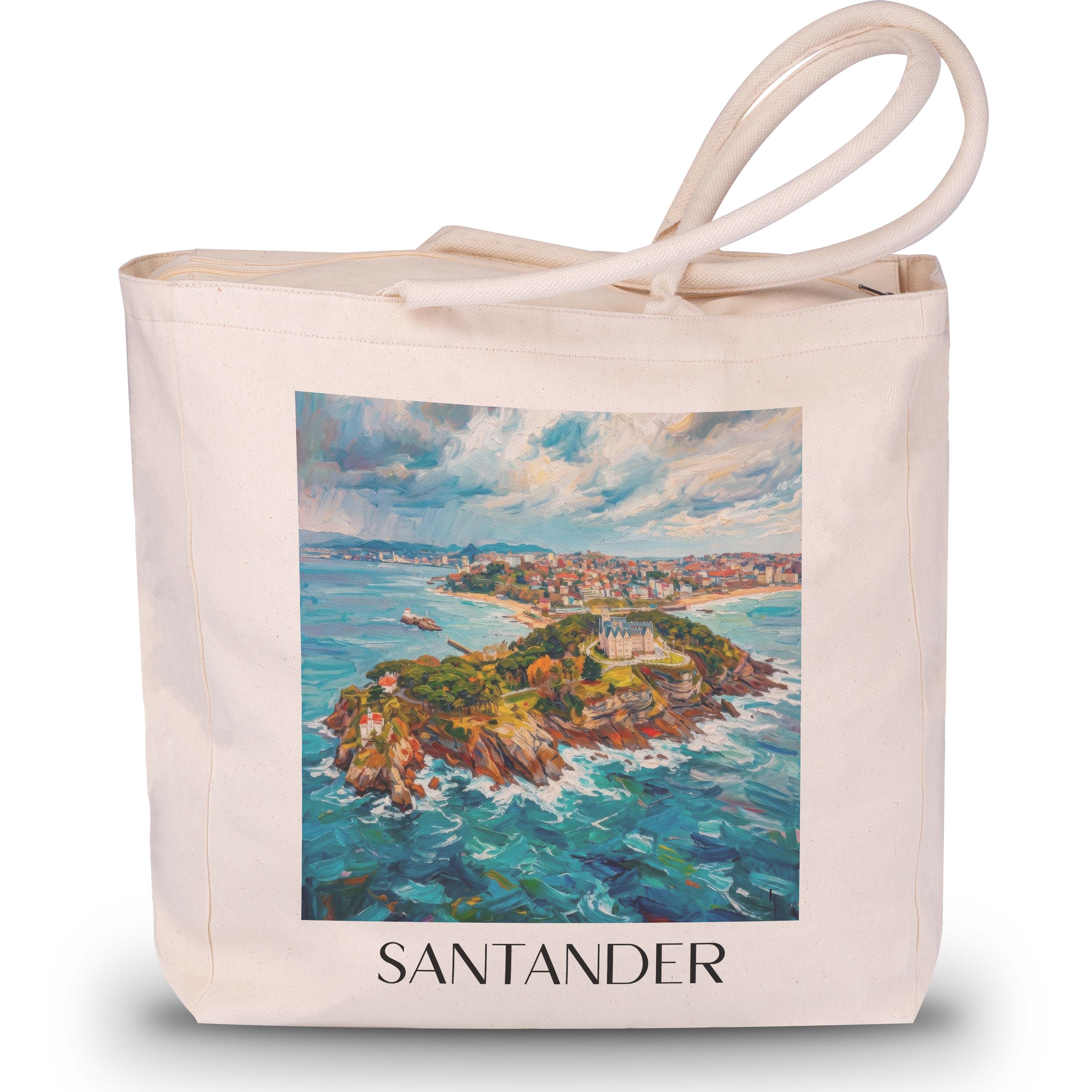 santander--spanien-spanien-und-spanien-einkaufstasche-oil-painting-oelgemaelde