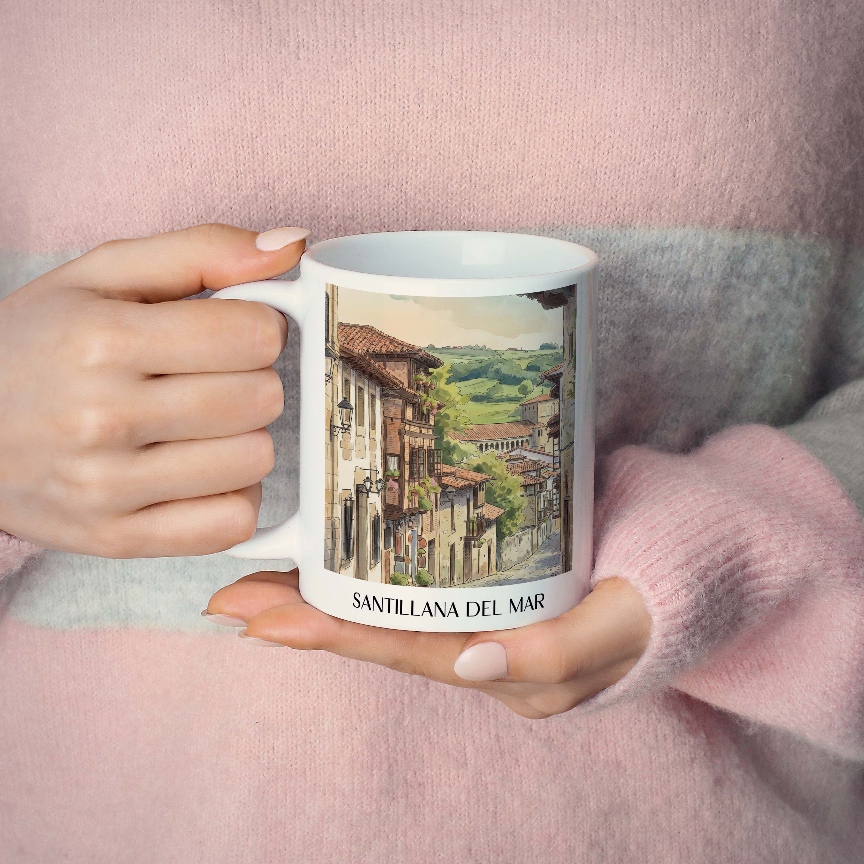 santillana-del-mar-spanien-spanien-kaffeebecher-aquarell