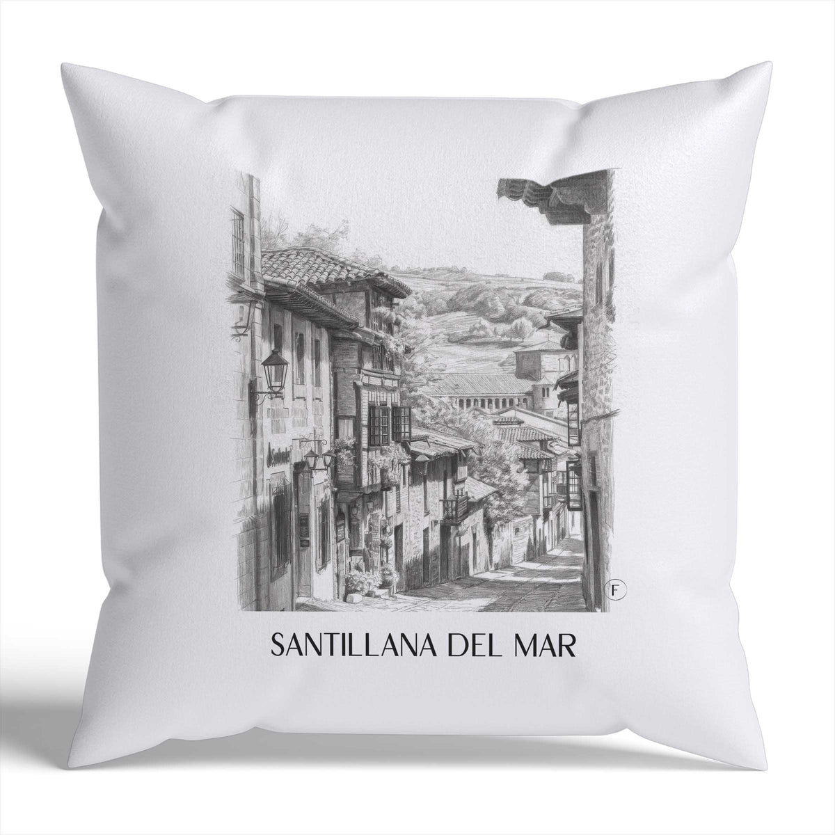 santillana-del-mar-spanien-spanien-kissenbezug-bleistift-zeichnung-drawing