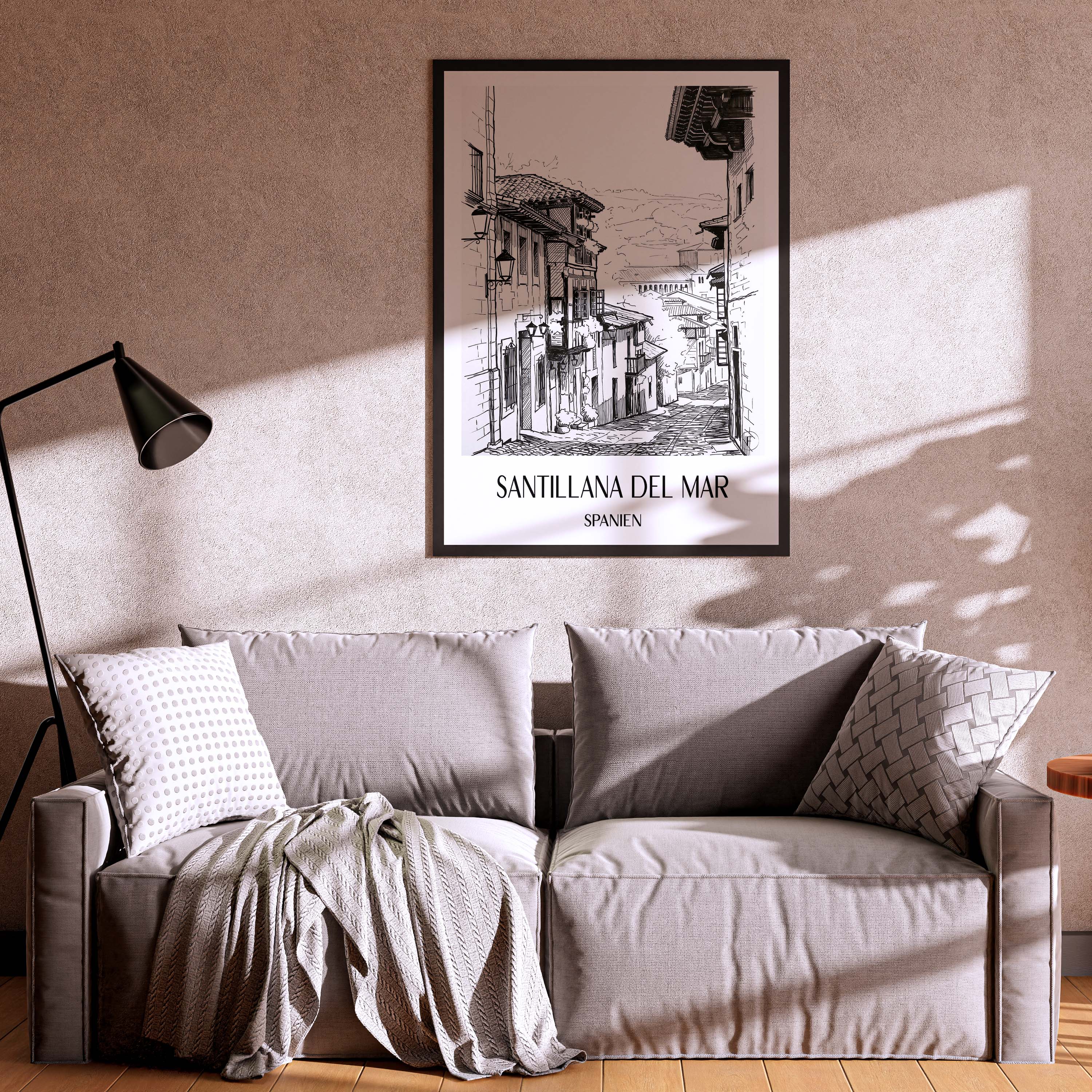 santillana-del-mar-spanien-spanien-poster-skizze