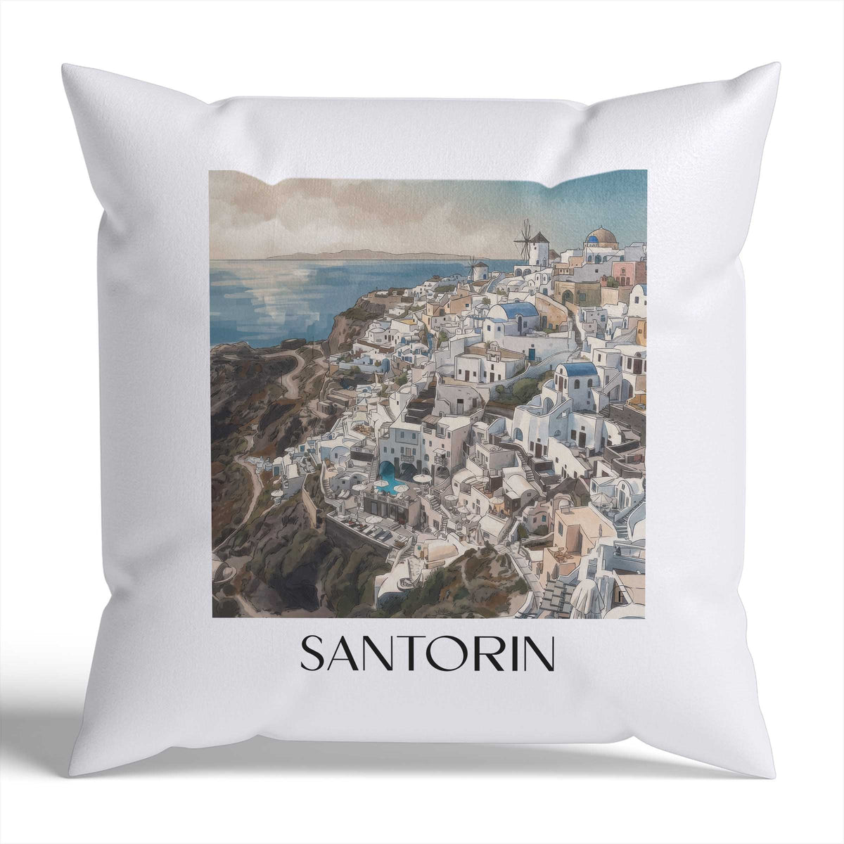 santorin-griechenland-griechenland-kissenbezug-aquarell