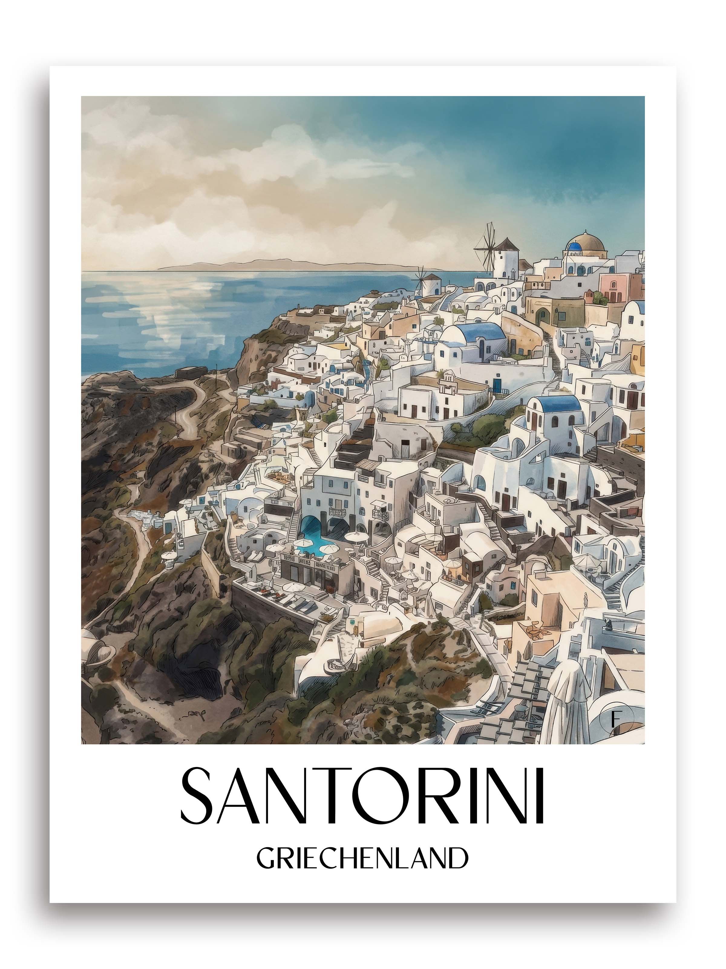 santorin-griechenland-poster-aquarell