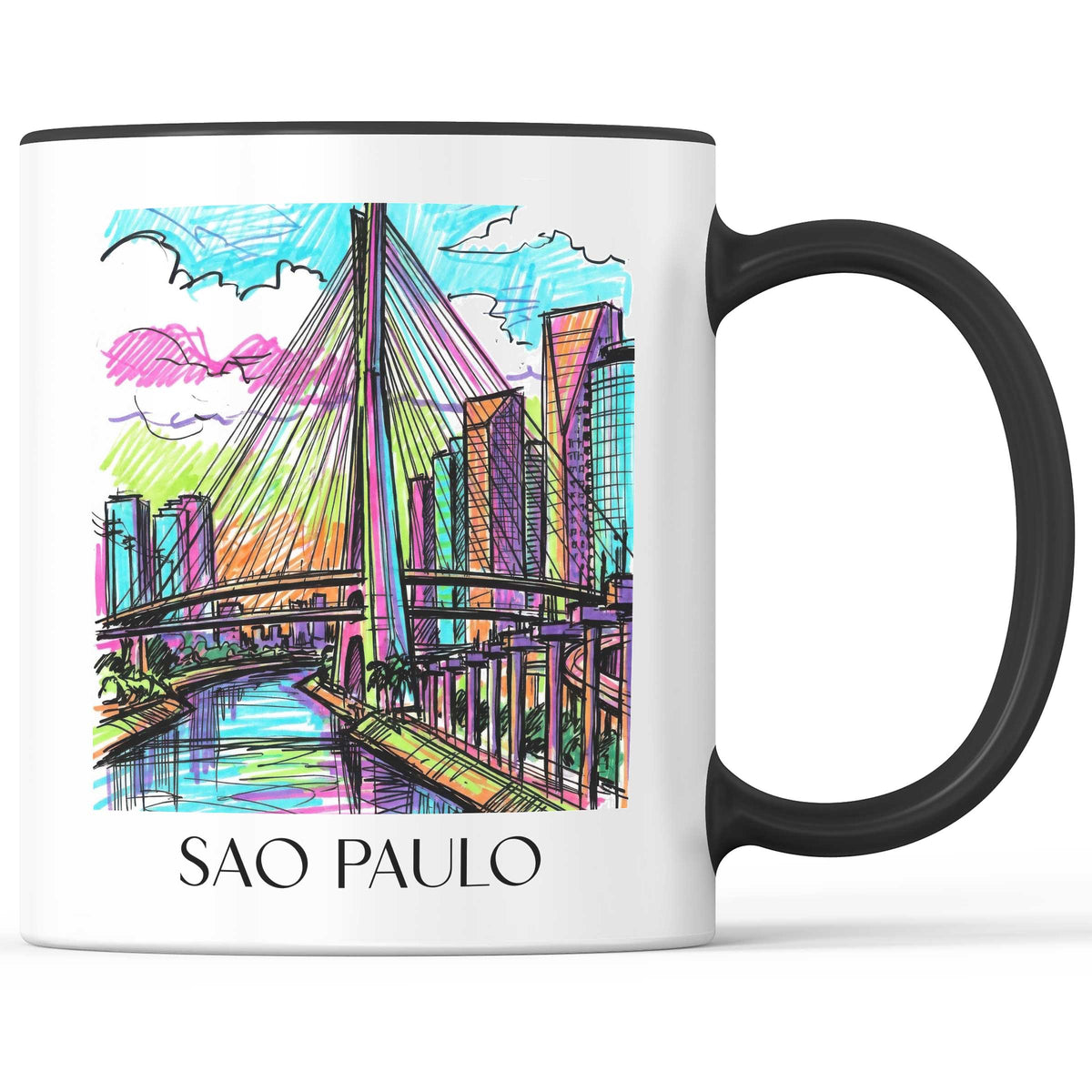 Sao Paulo - Brasilien Becher - Kaffeetasse im Tag Graffiti Stil - favplace