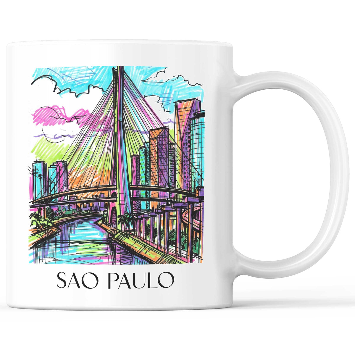 Sao Paulo - Brasilien Becher - Kaffeetasse im Tag Graffiti Stil - favplace