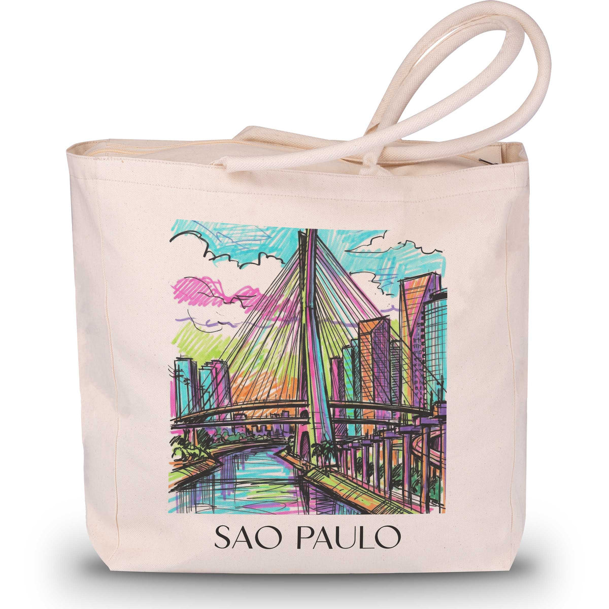 Sao Paulo - Brasilien Tote Bag - Einkaufstasche im Tag Graffiti Stil - favplace