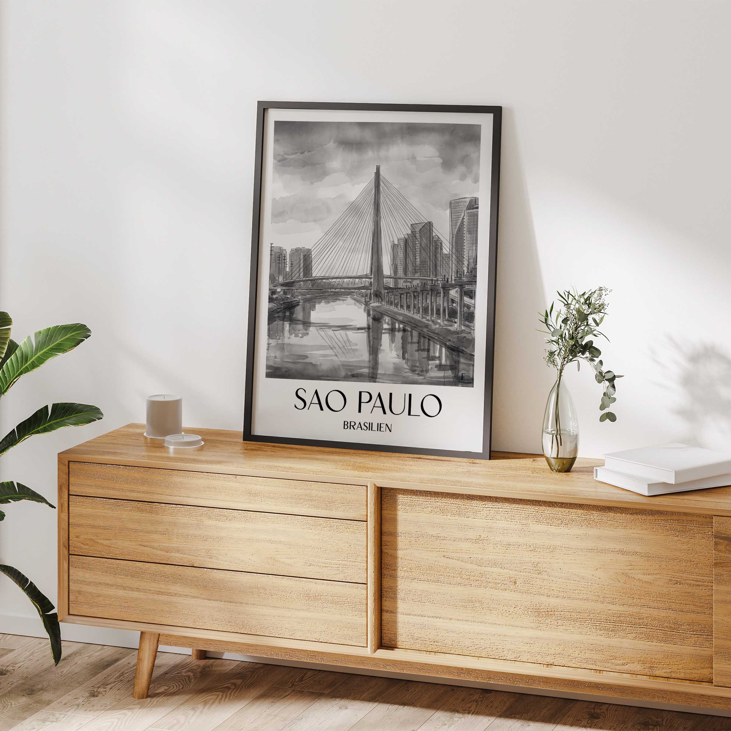 sao-paulo-brasilien-poster-aquarell-schwarz-weiss