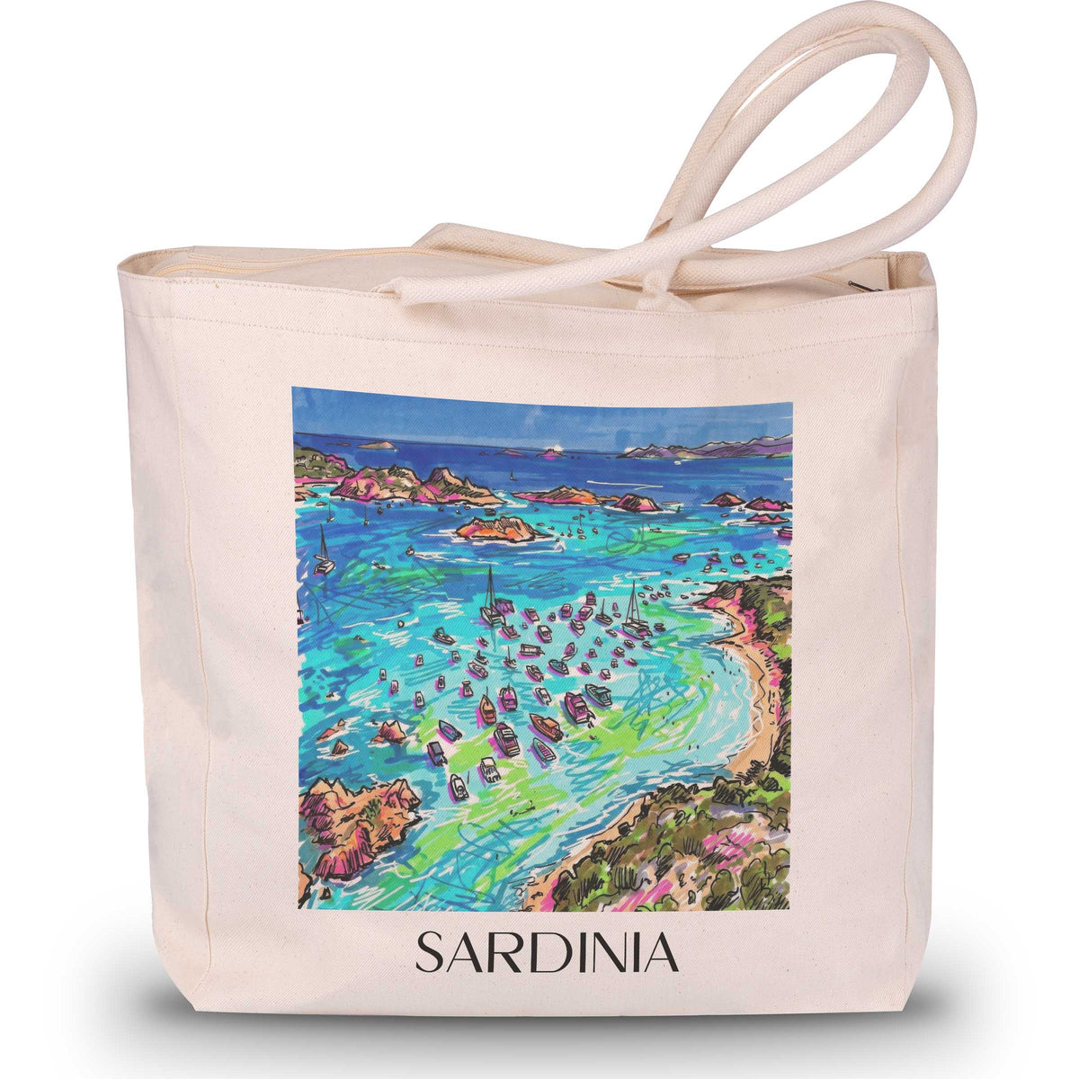 Sardinien - Italien Tote Bag - Einkaufstasche im Tag Graffiti Stil - favplace