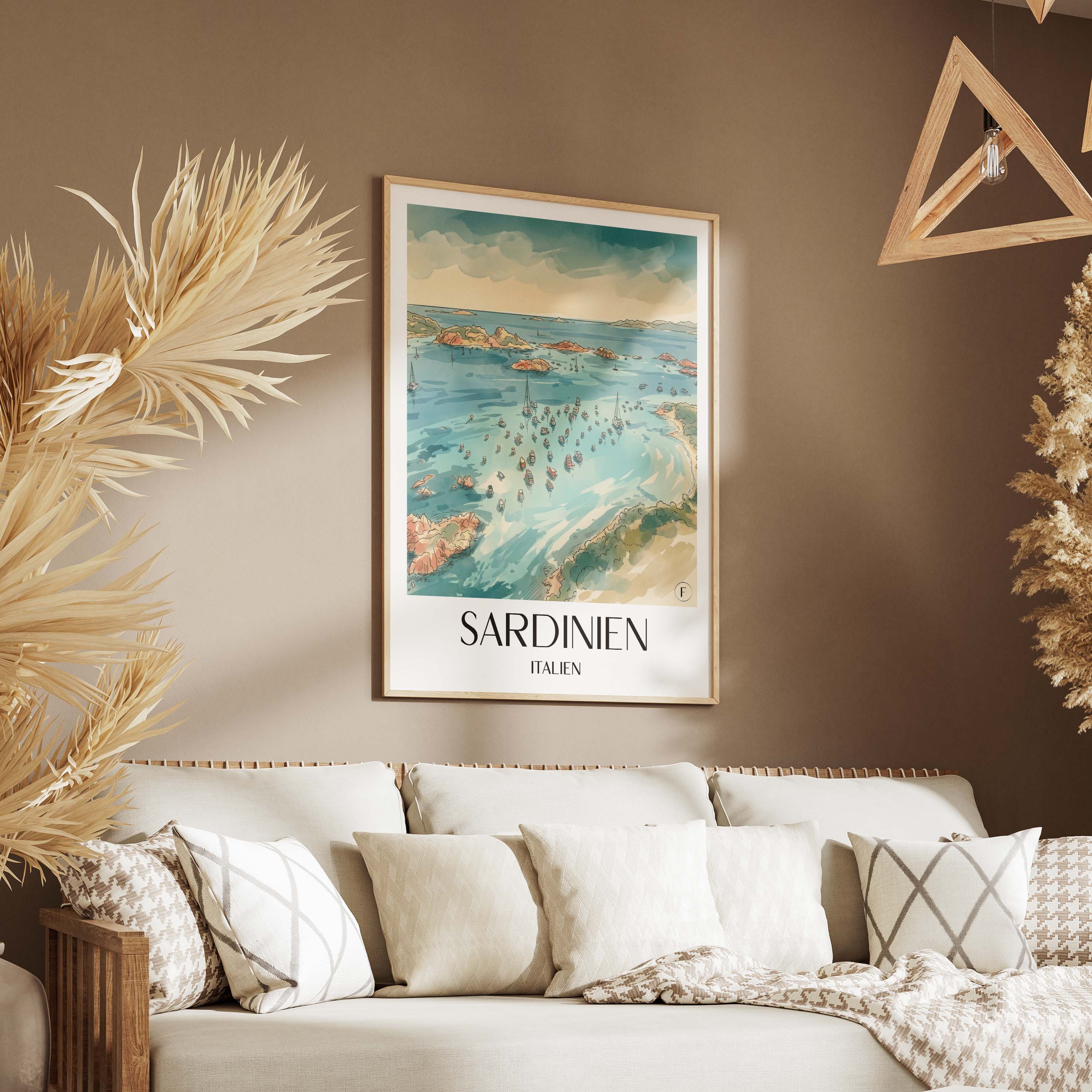 sardinien-italien-poster-aquarell