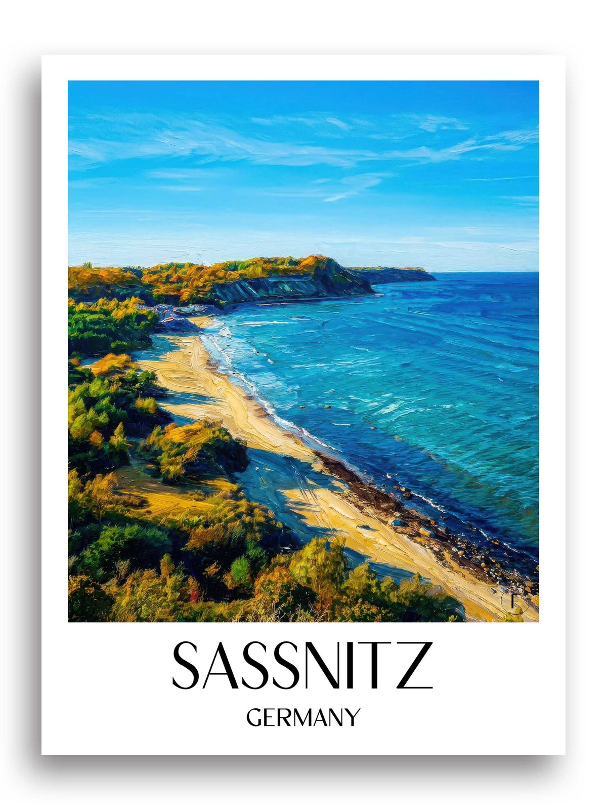 Sassnitz Poster - Rügen - Deutschland Kunstdruck - Ölgemälde von A4 bis A1 - favplace